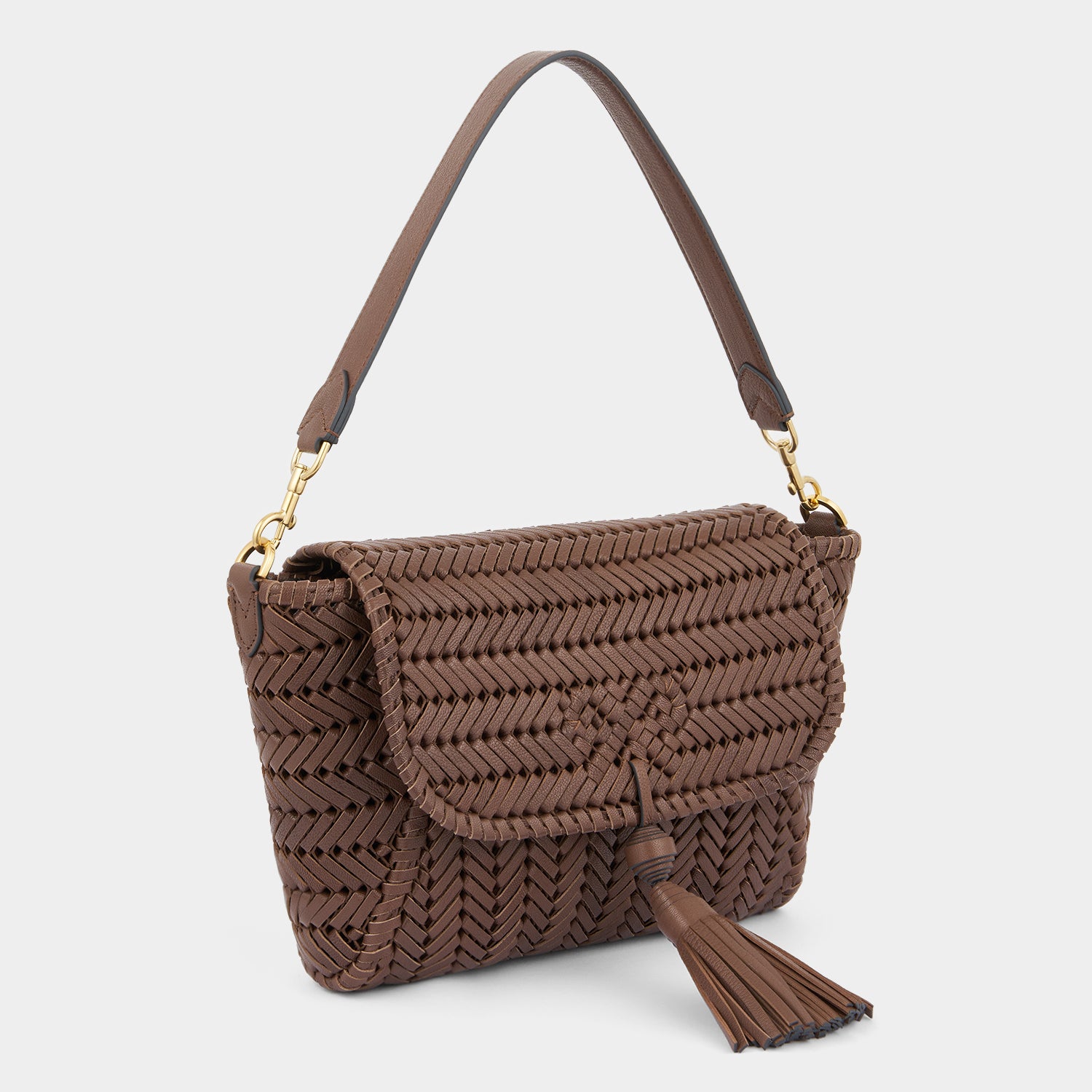 Neeson Tassel Shoulder Bag -

          
            Capra Leather in Vole -
          

          Anya Hindmarch US
