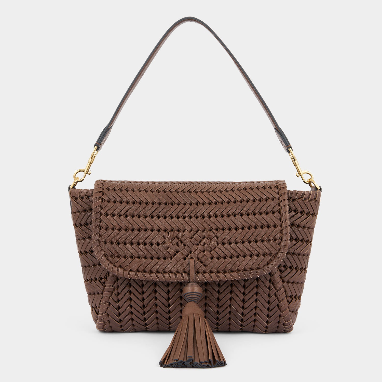 Neeson Tassel Shoulder Bag -

          
            Capra Leather in Vole -
          

          Anya Hindmarch US
