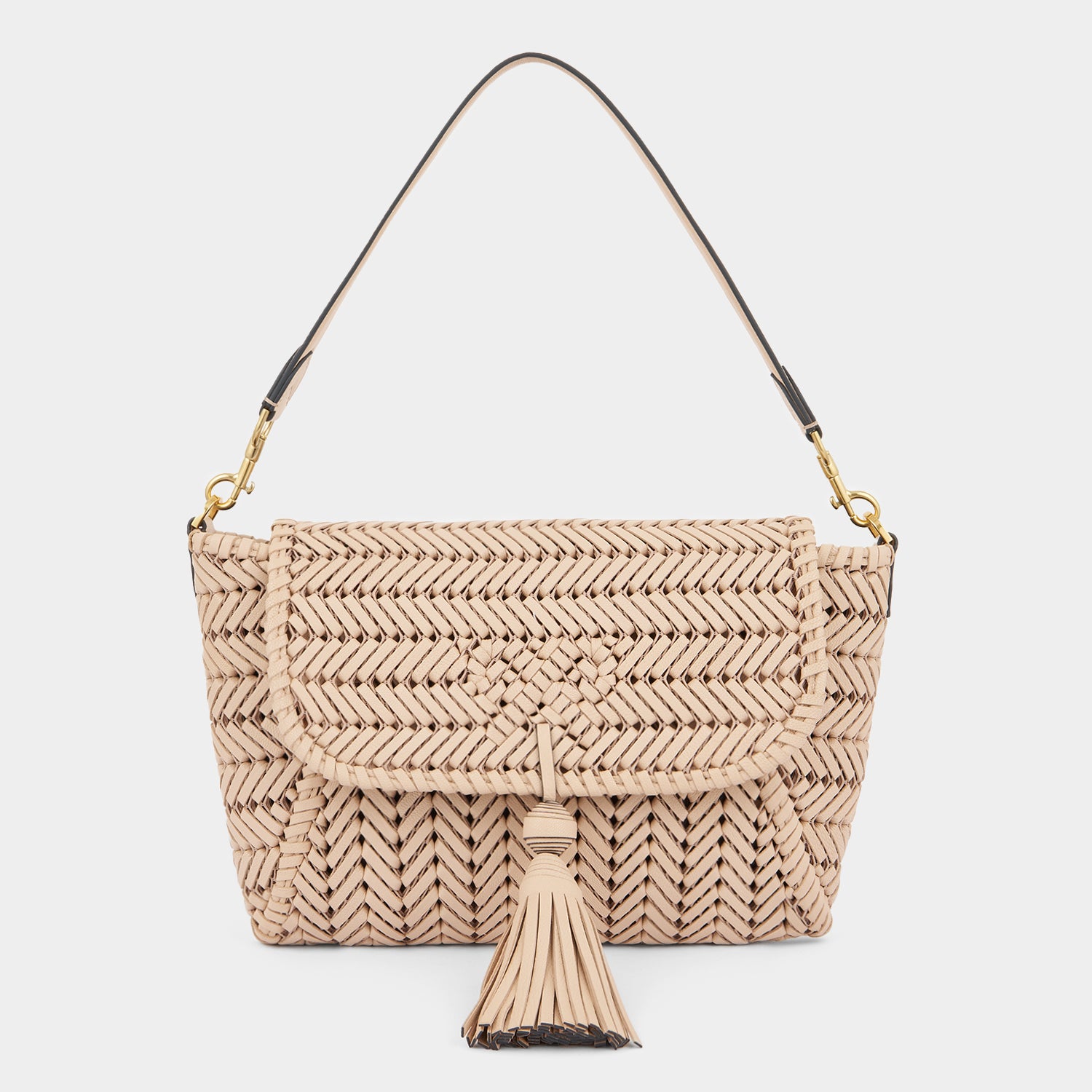 Neeson Tassel Shoulder Bag -

          
            Capra Leather in Calico -
          

          Anya Hindmarch US
