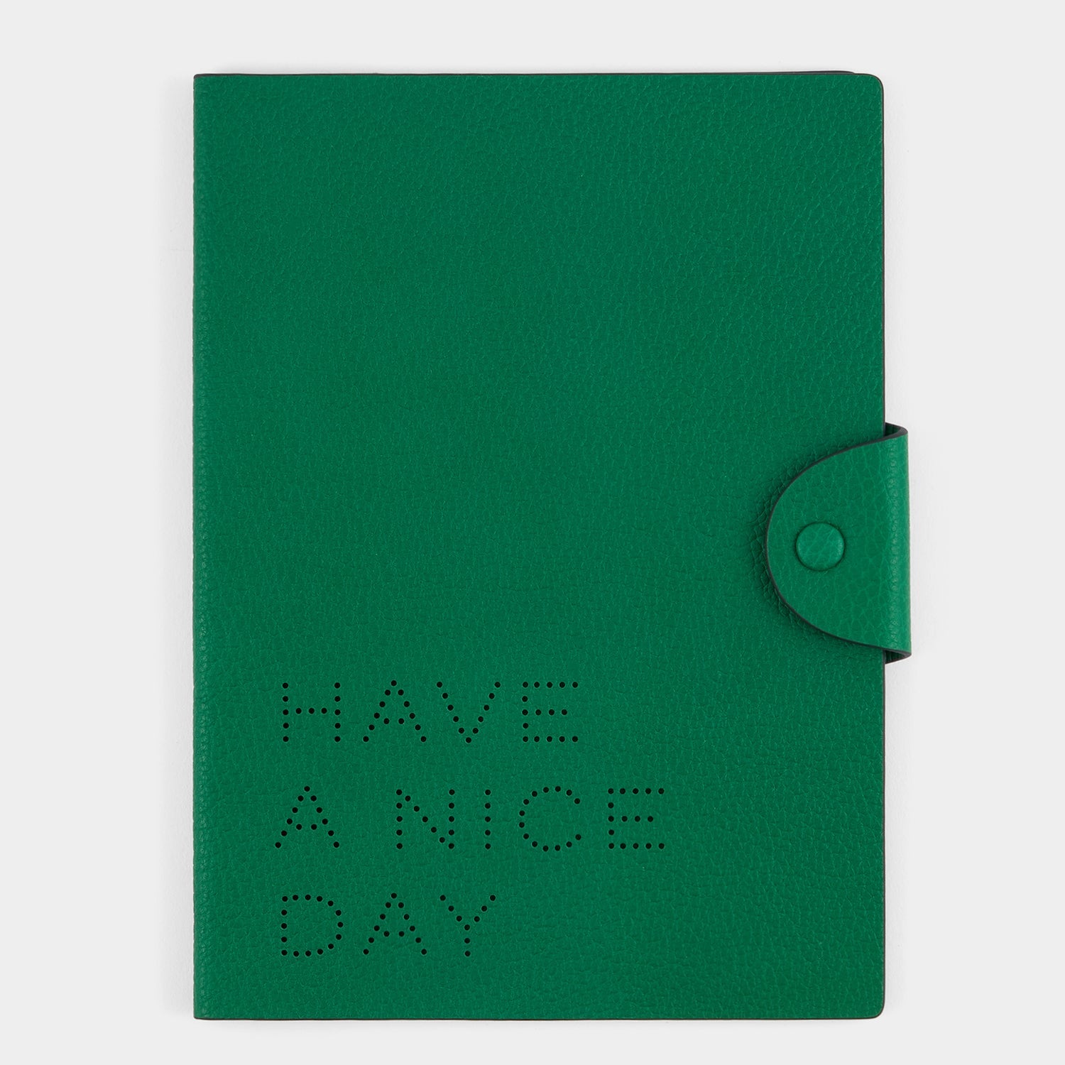 Have a Nice Day A5 Journal -

          
            Calf Leather in Emerald -
          

          Anya Hindmarch US
