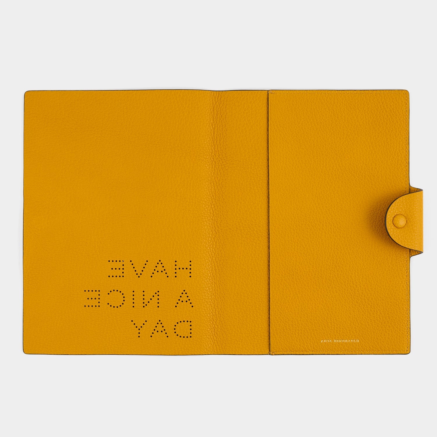 Have a Nice Day A5 Journal -

          
            Calf Leather in Mustard -
          

          Anya Hindmarch US
