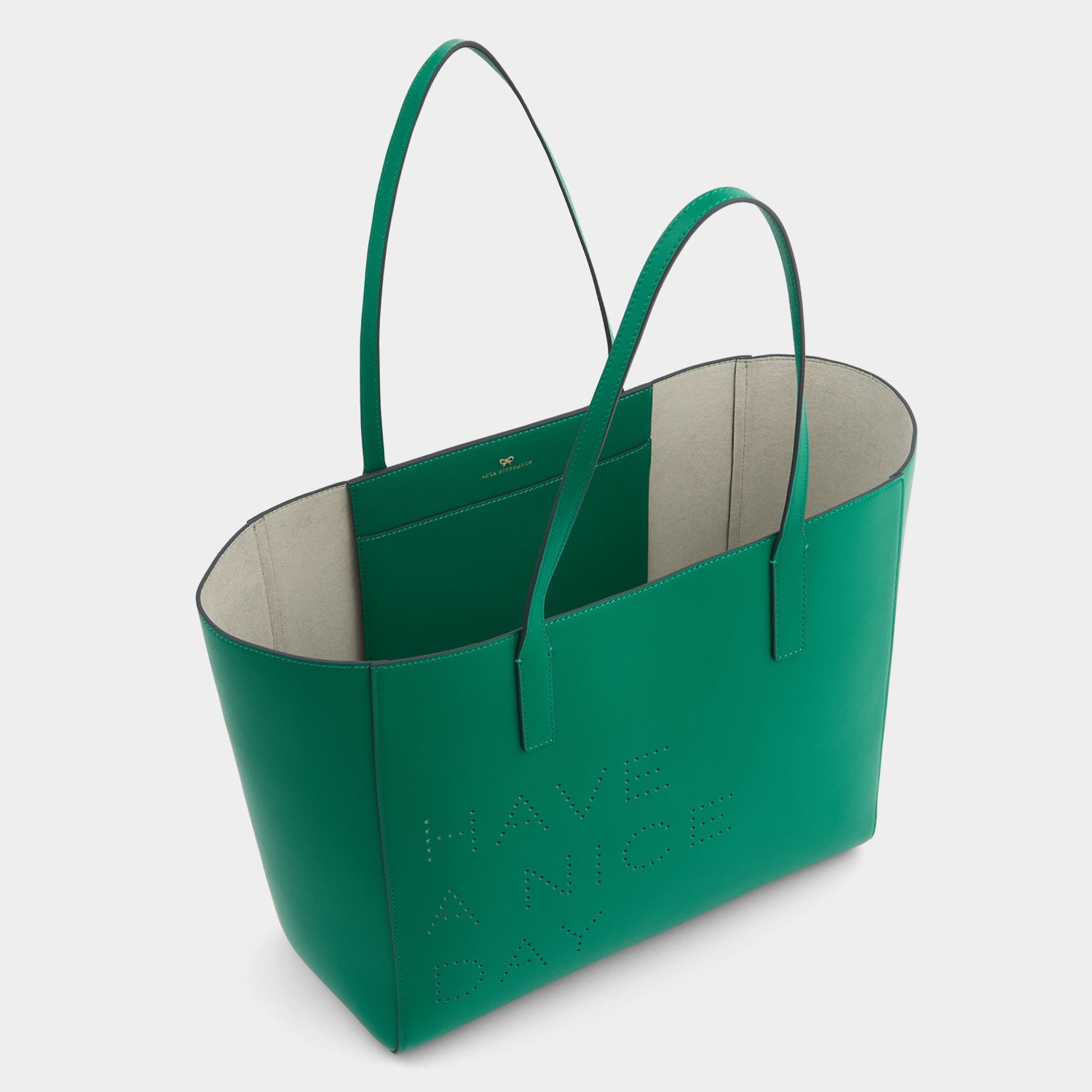 Have a Nice Day Ebury Tote -

          
            Smooth Leather in Emerald -
          

          Anya Hindmarch US
