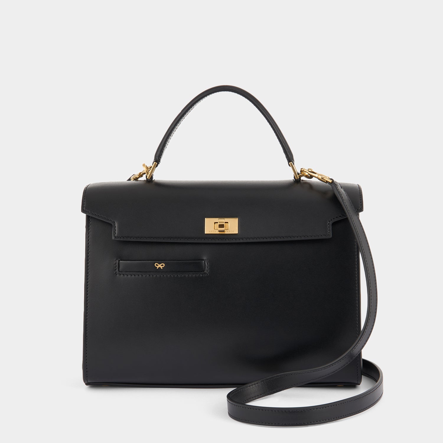 Mortimer Top Handle -

          
            Calf Leather in Black -
          

          Anya Hindmarch US
