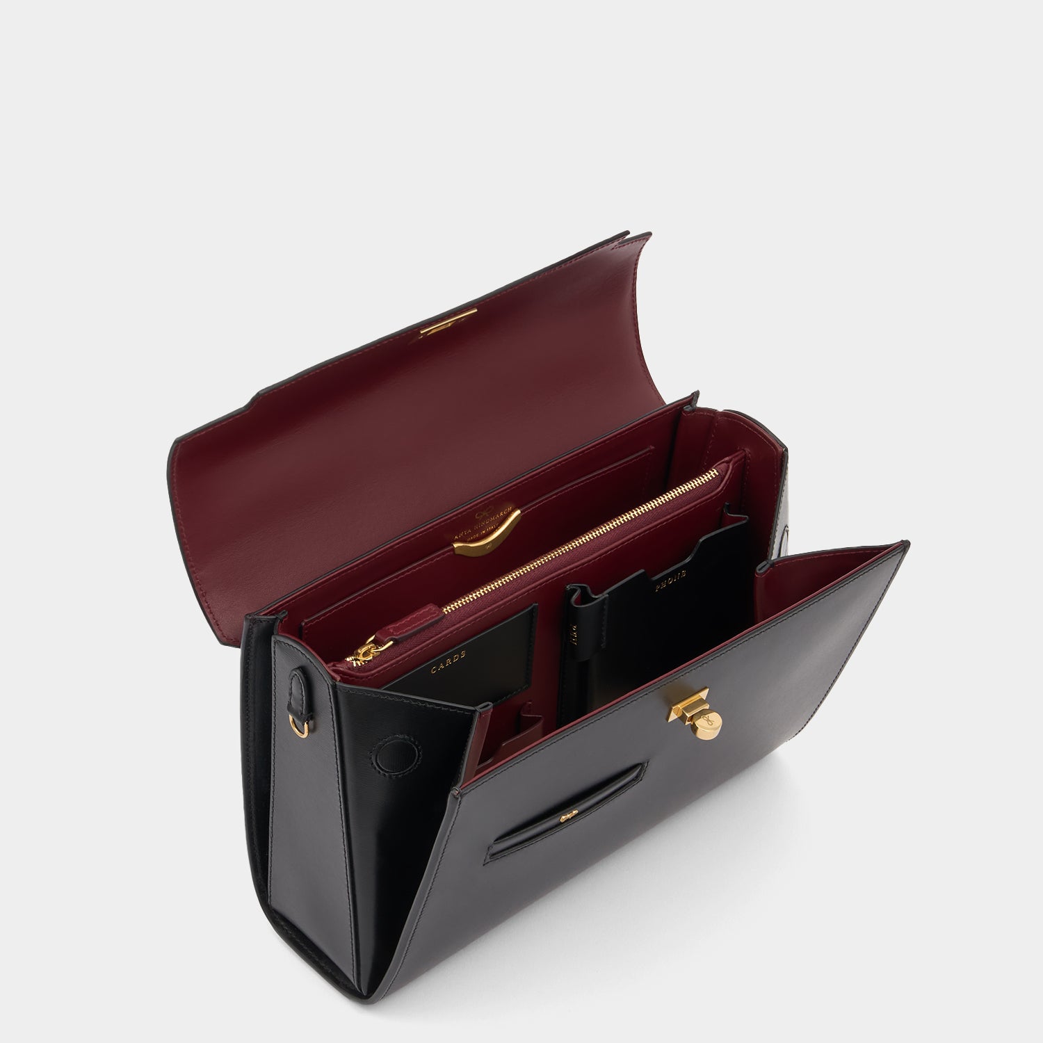 Mortimer Top Handle -

          
            Calf Leather in Black -
          

          Anya Hindmarch US
