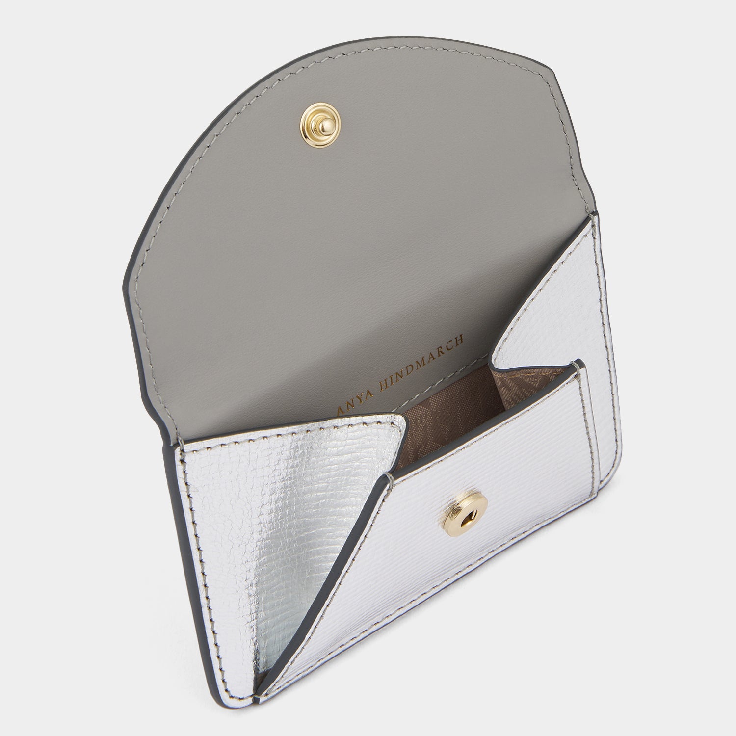 Eyes MagSafe Envelope Card Case -

          
            Capra Leather in Silver -
          

          Anya Hindmarch US
