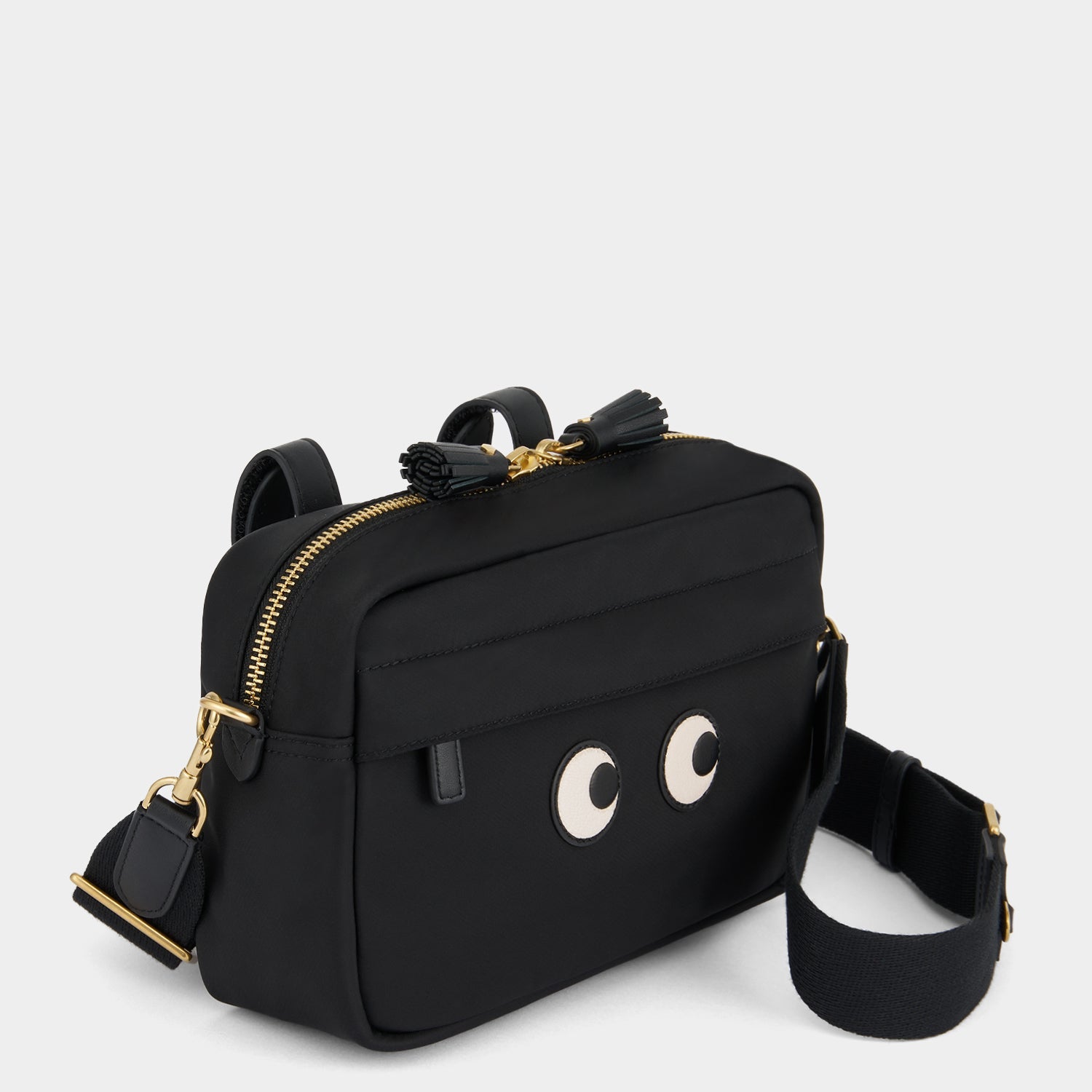 Eyes Handlebar Cross-body -

          
            Regenerated ECONYL® Nylon in Black -
          

          Anya Hindmarch US
