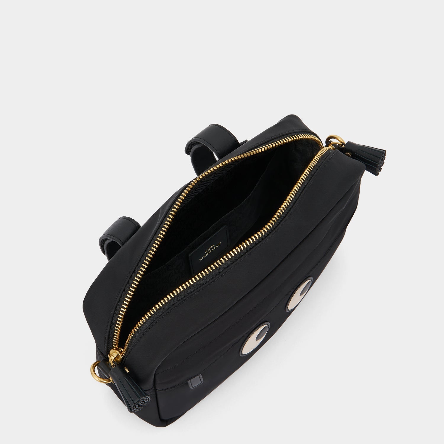 Eyes Handlebar Cross-body -

          
            Regenerated ECONYL® Nylon in Black -
          

          Anya Hindmarch US
