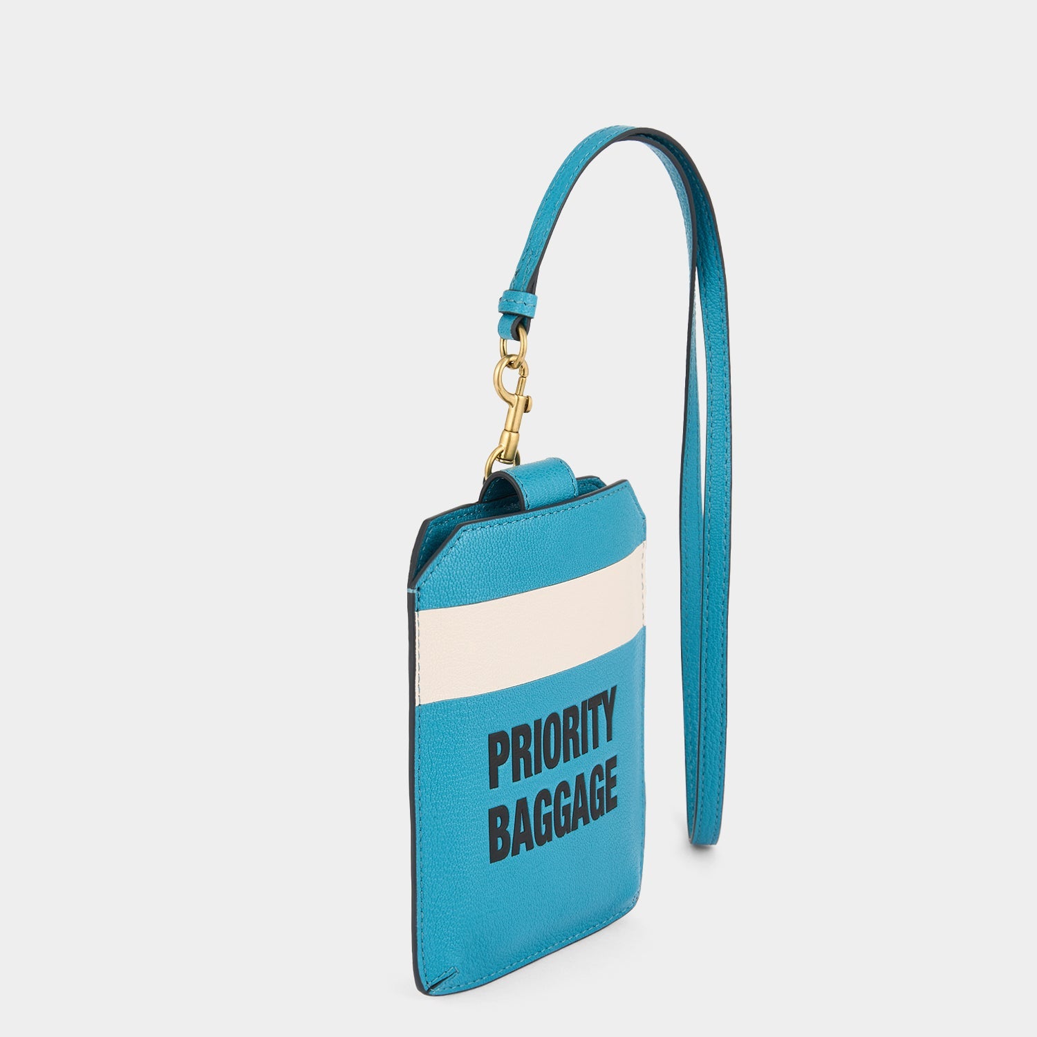 Priority Baggage Travel Lanyard -

          
            Capra Leather in London Blue -
          

          Anya Hindmarch US
