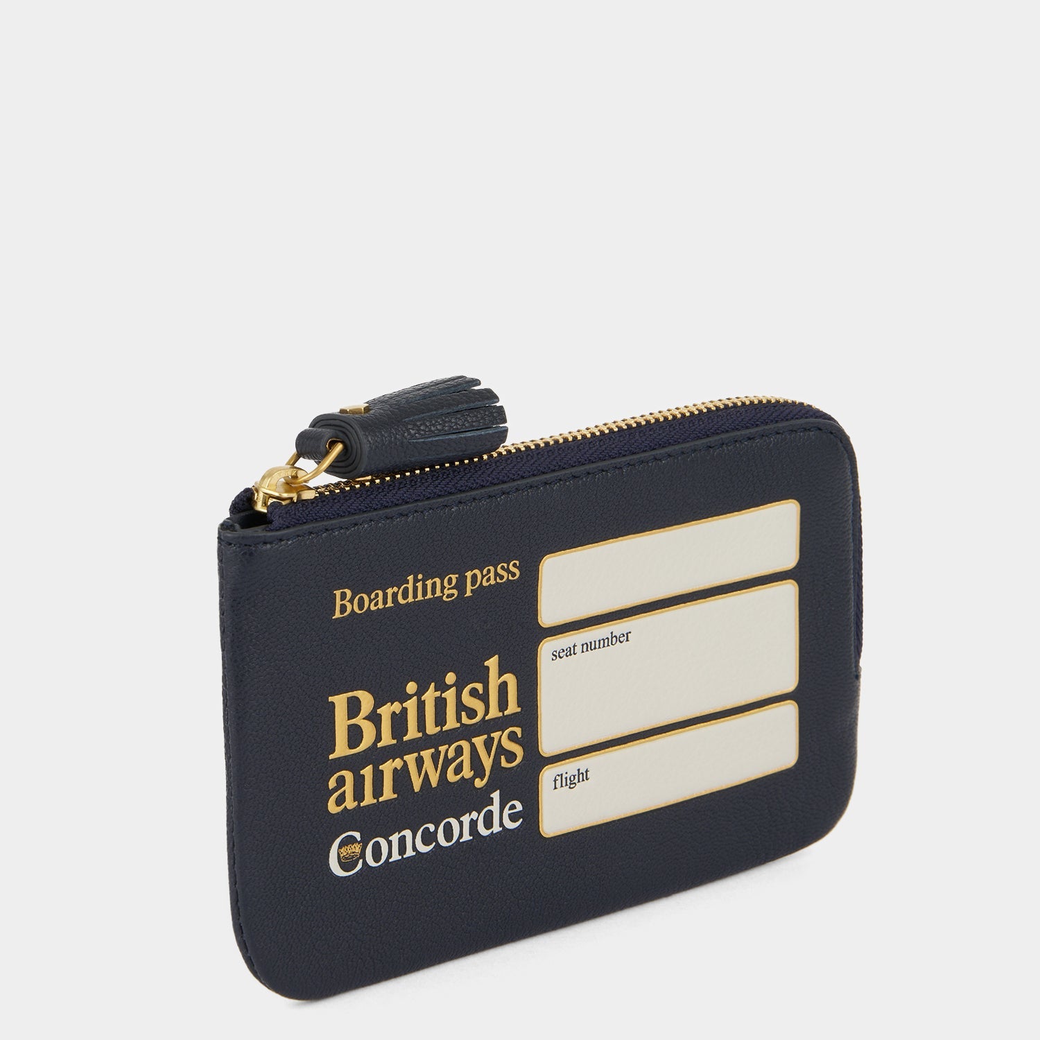 Anya Brands British Airways Concorde Zip Loose Pocket -

          
            Capra Leather in Marine Blue -
          

          Anya Hindmarch US
