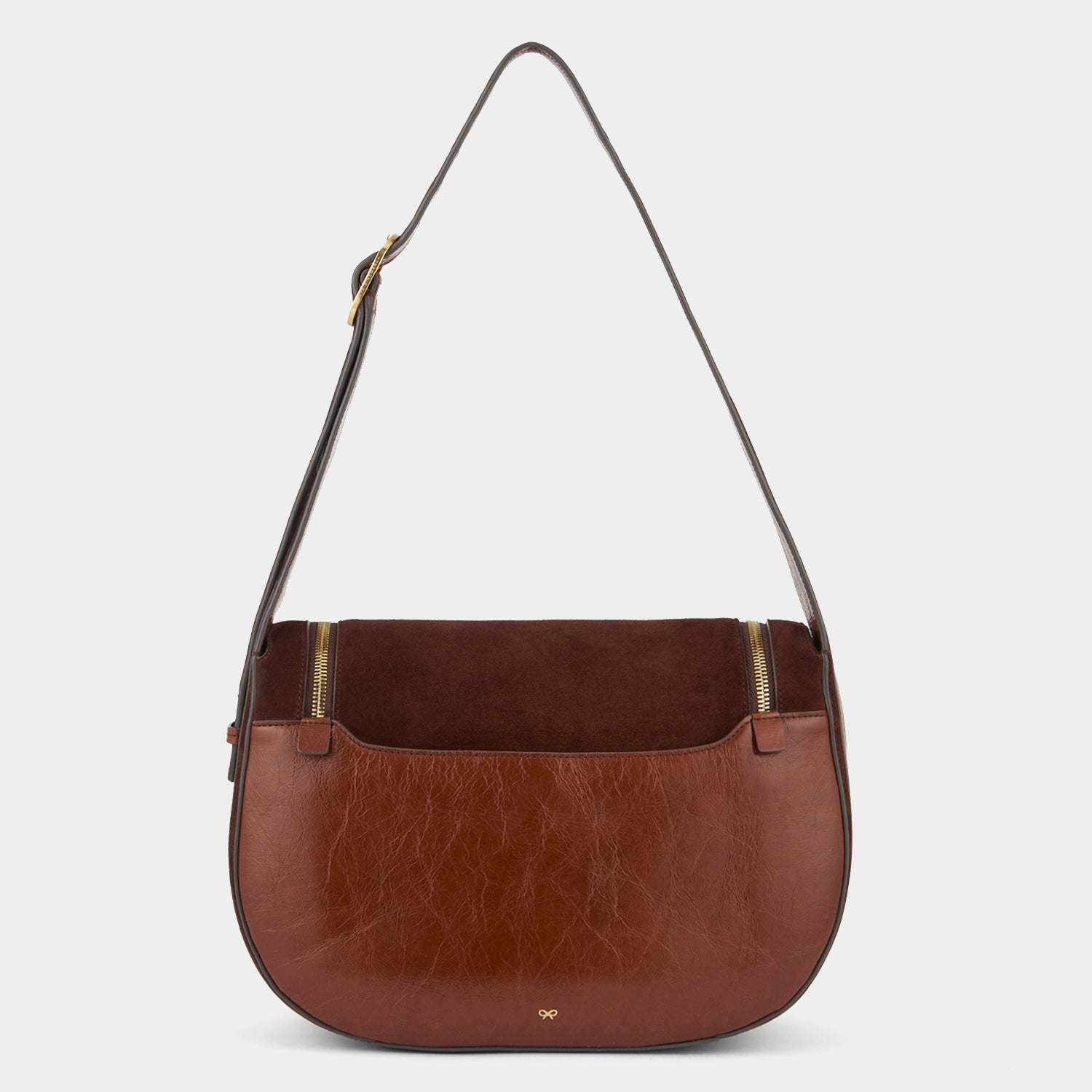 Suede and calf leather crossbody bag by Anya Hindmarch