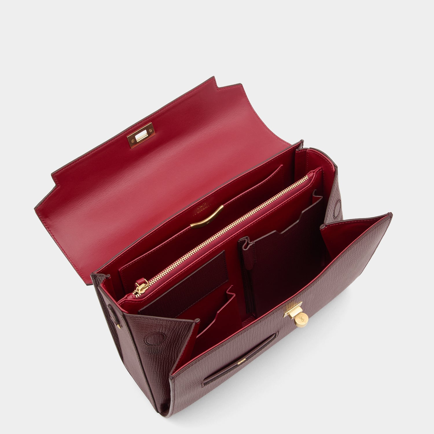 Mortimer Top Handle -

          
            Crosshatch Leather in Barolo Red  -
          

          Anya Hindmarch US
