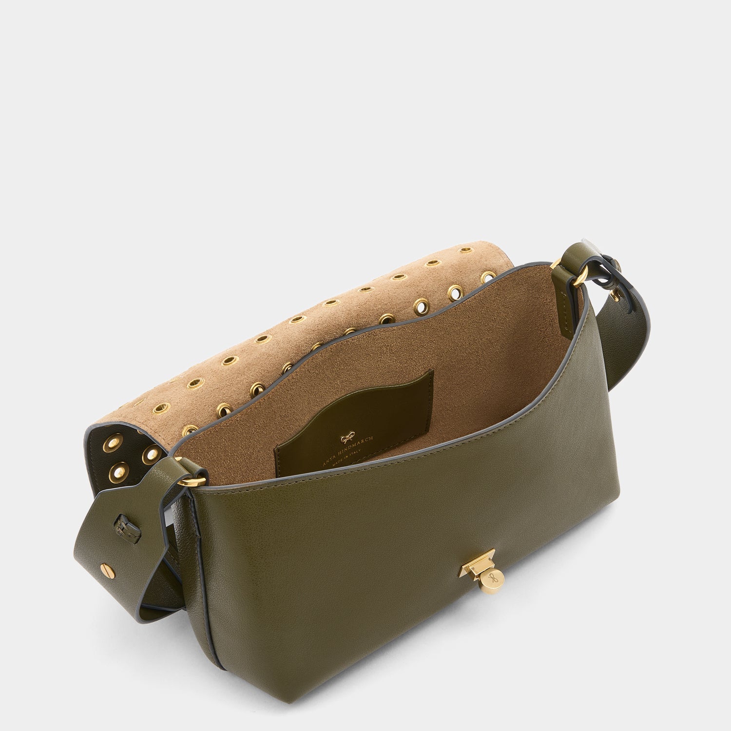 Mortimer Eyelet Cross-body -

          
            Smooth Leather in Bonsai Green -
          

          Anya Hindmarch US
