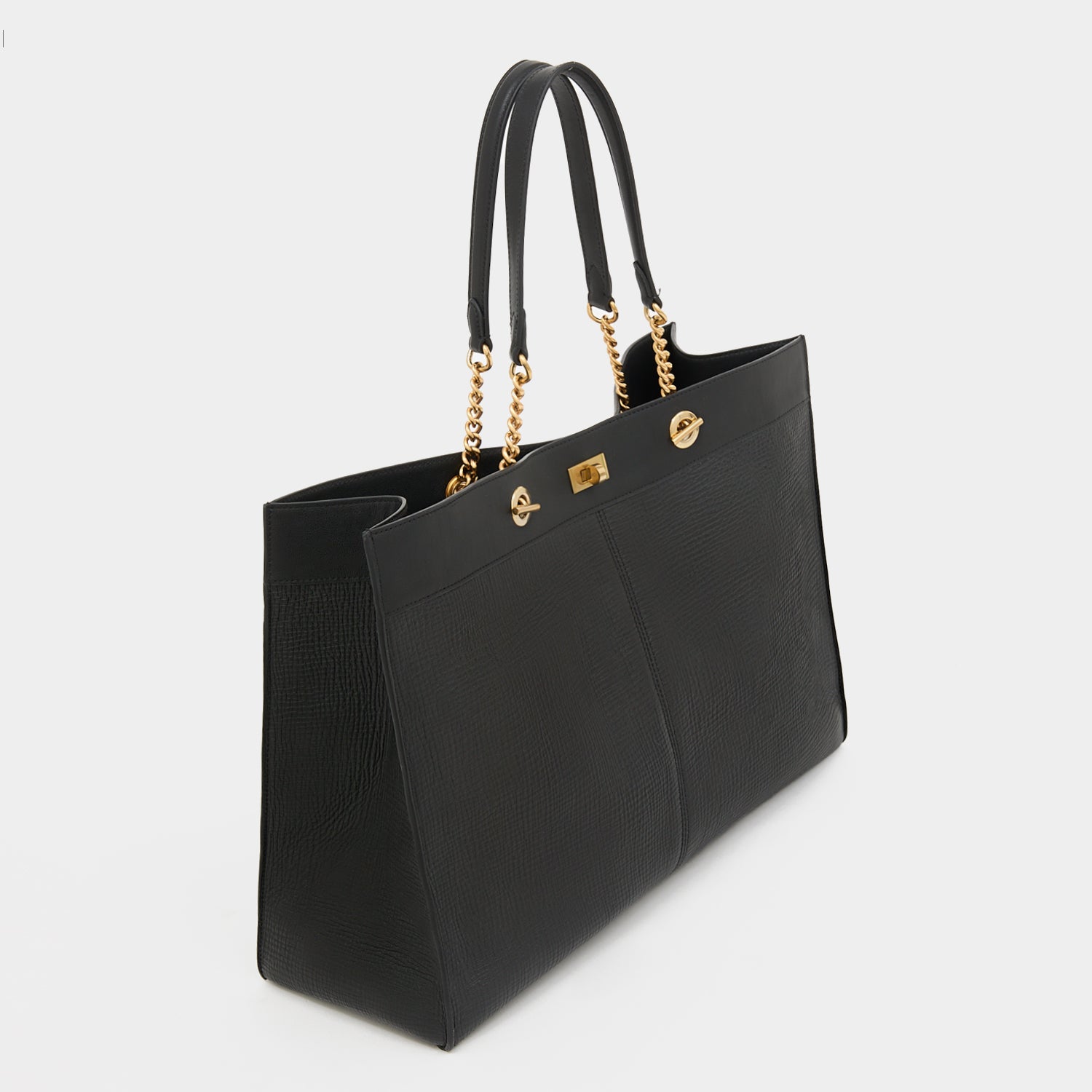 Mortimer Eyelet Tote -

          
            Crosshatch Leather in Black -
          

          Anya Hindmarch US
