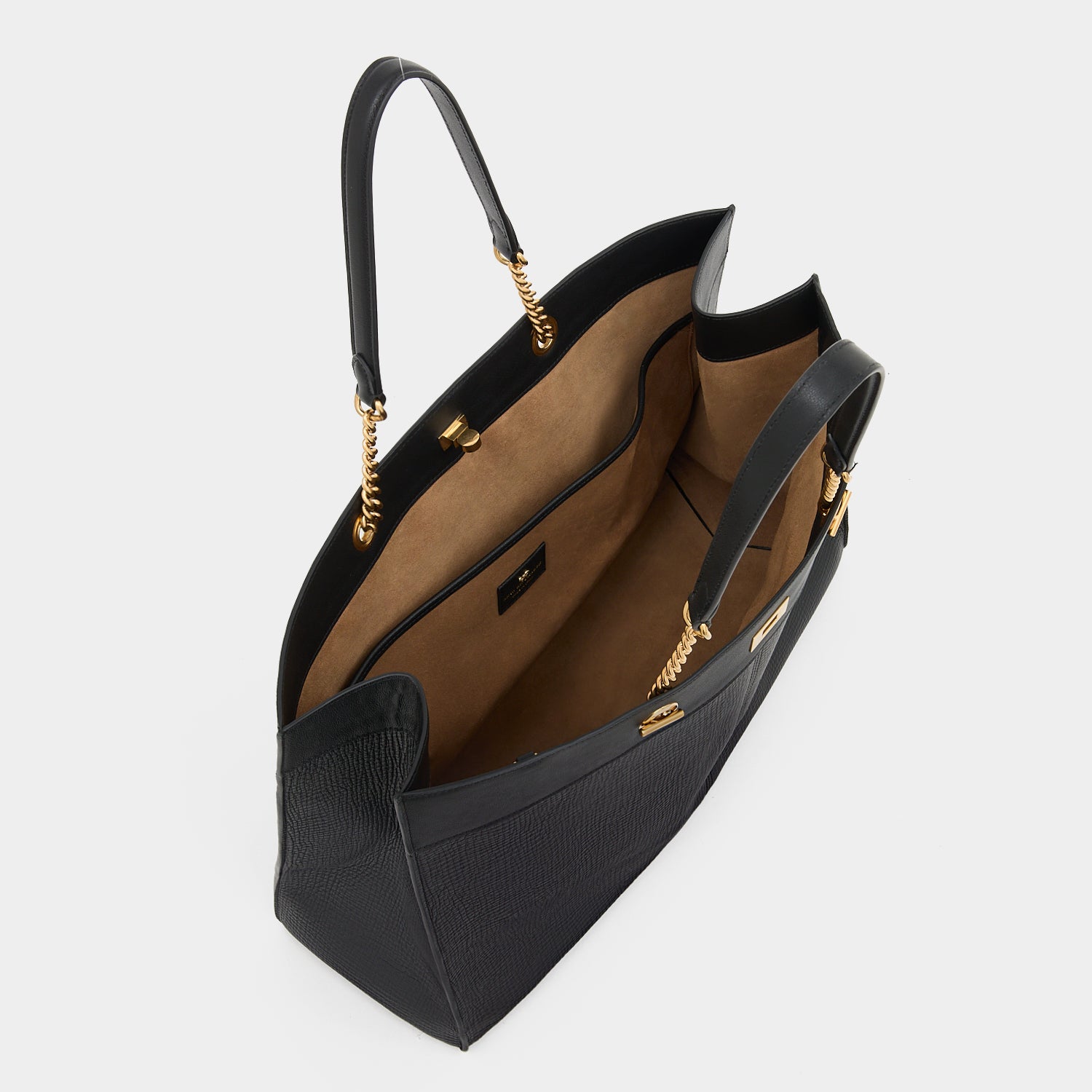 Mortimer Eyelet Tote -

          
            Crosshatch Leather in Black -
          

          Anya Hindmarch US
