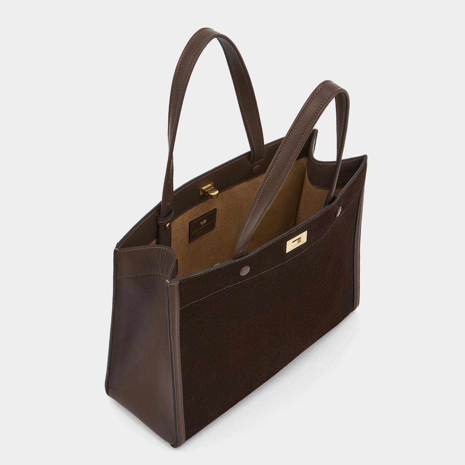 Mortimer Perforated Small Tote -

          
            Smooth Leather in Truffle Brown -
          

          Anya Hindmarch US
