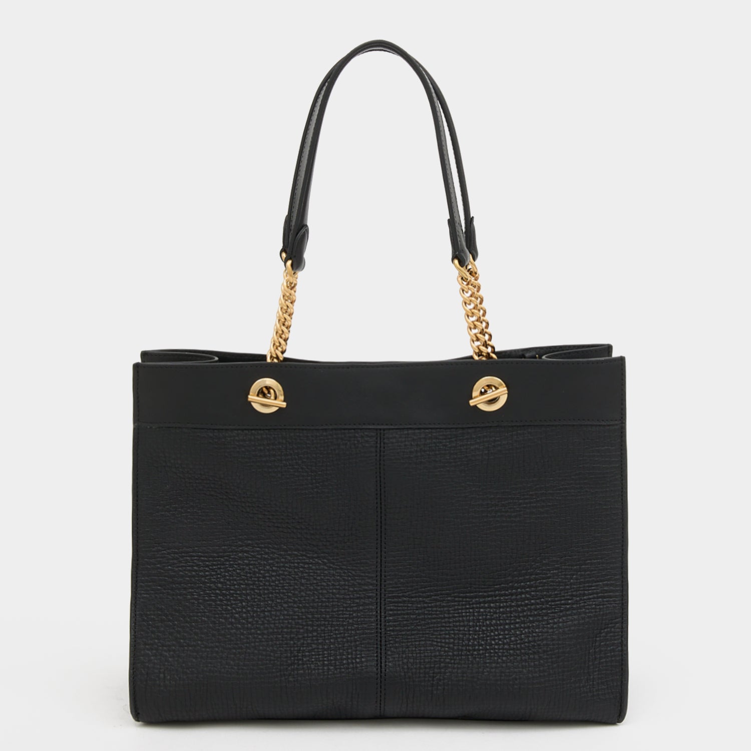 Mortimer Small Eyelet Tote -

          
            Crosshatch Leather in Black -
          

          Anya Hindmarch US
