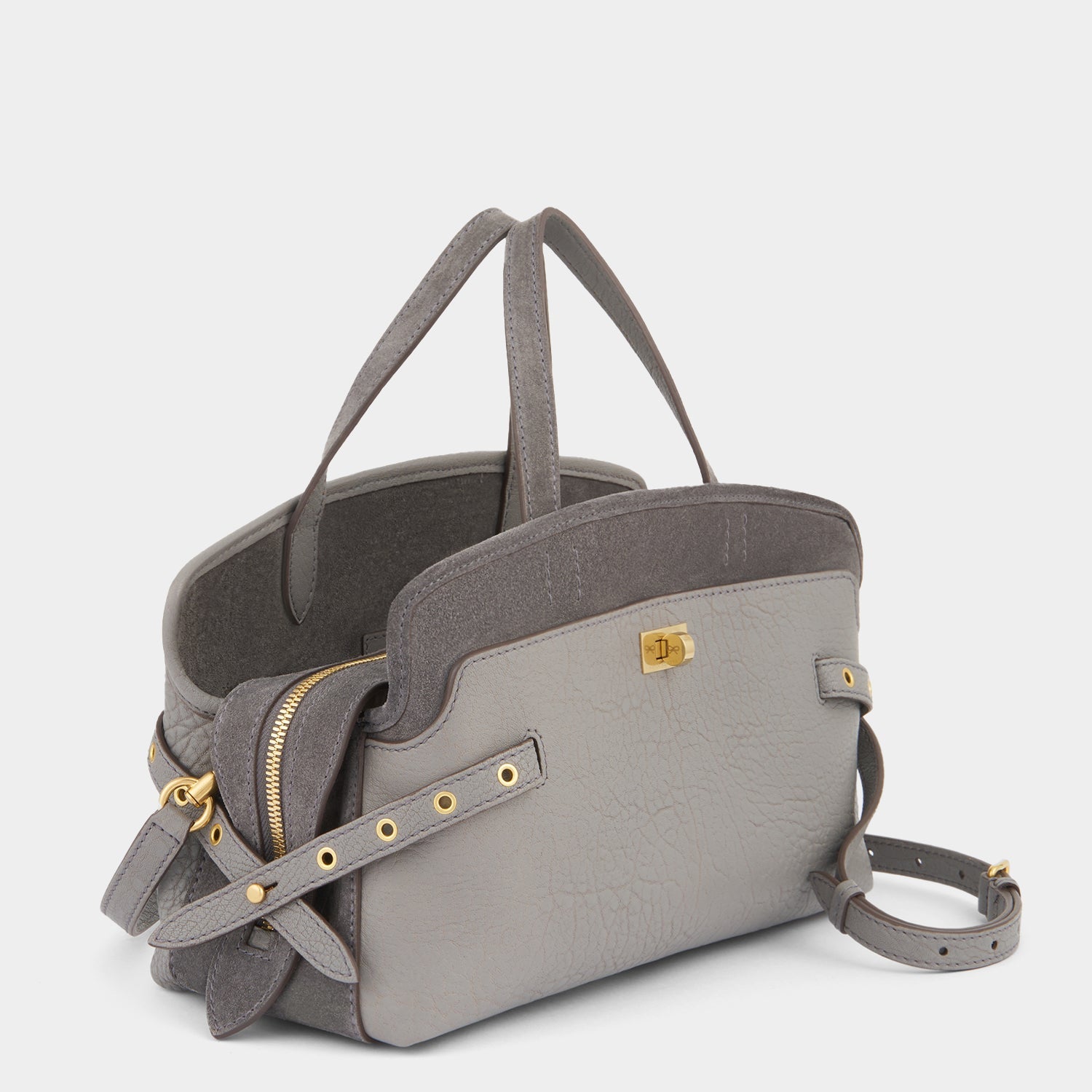 Wilson Eyelet Cross-body -

          
            Suede in Stone Grey -
          

          Anya Hindmarch US
