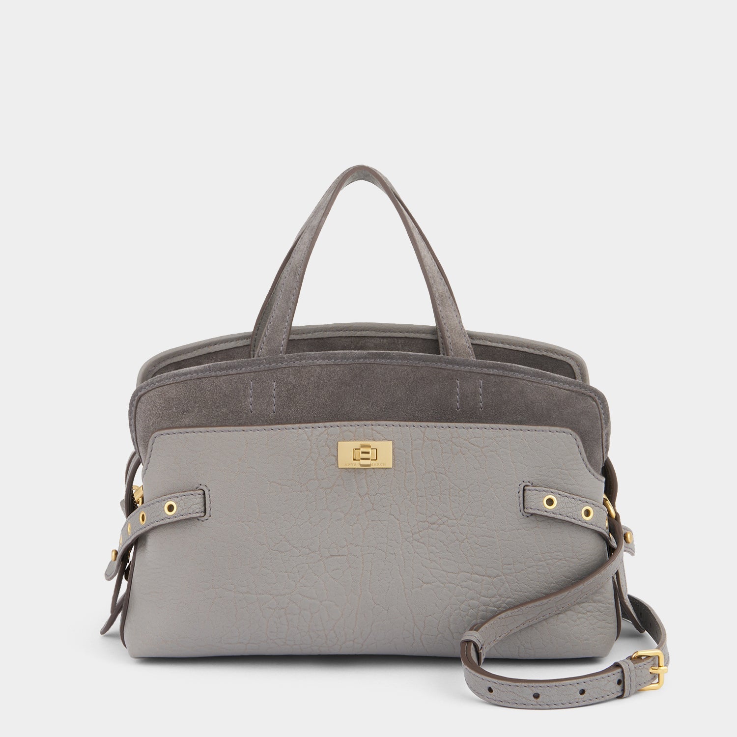 Wilson Eyelet Cross-body -

          
            Suede in Stone Grey -
          

          Anya Hindmarch US
