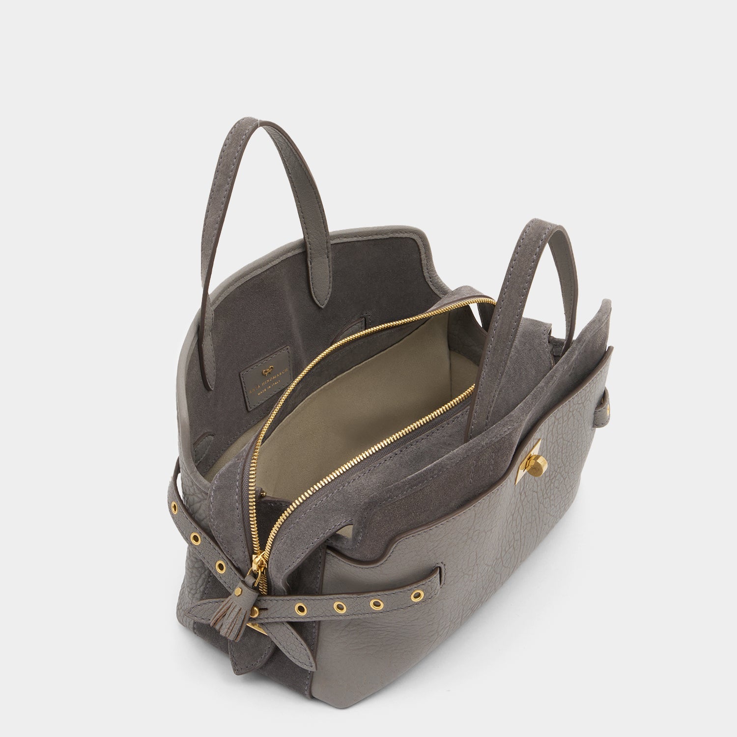 Wilson Eyelet Cross-body -

          
            Suede in Stone Grey -
          

          Anya Hindmarch US
