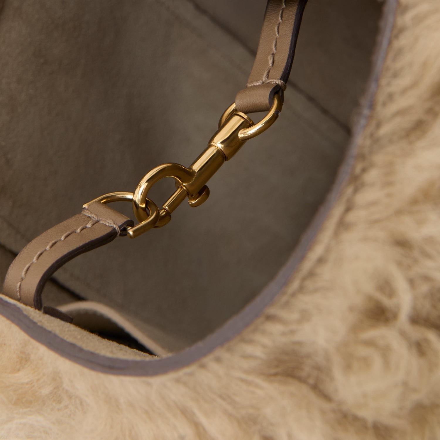 Ringo Shearling Shoulder Bag -

          
            Shearling in Taupe -
          

          Anya Hindmarch US
