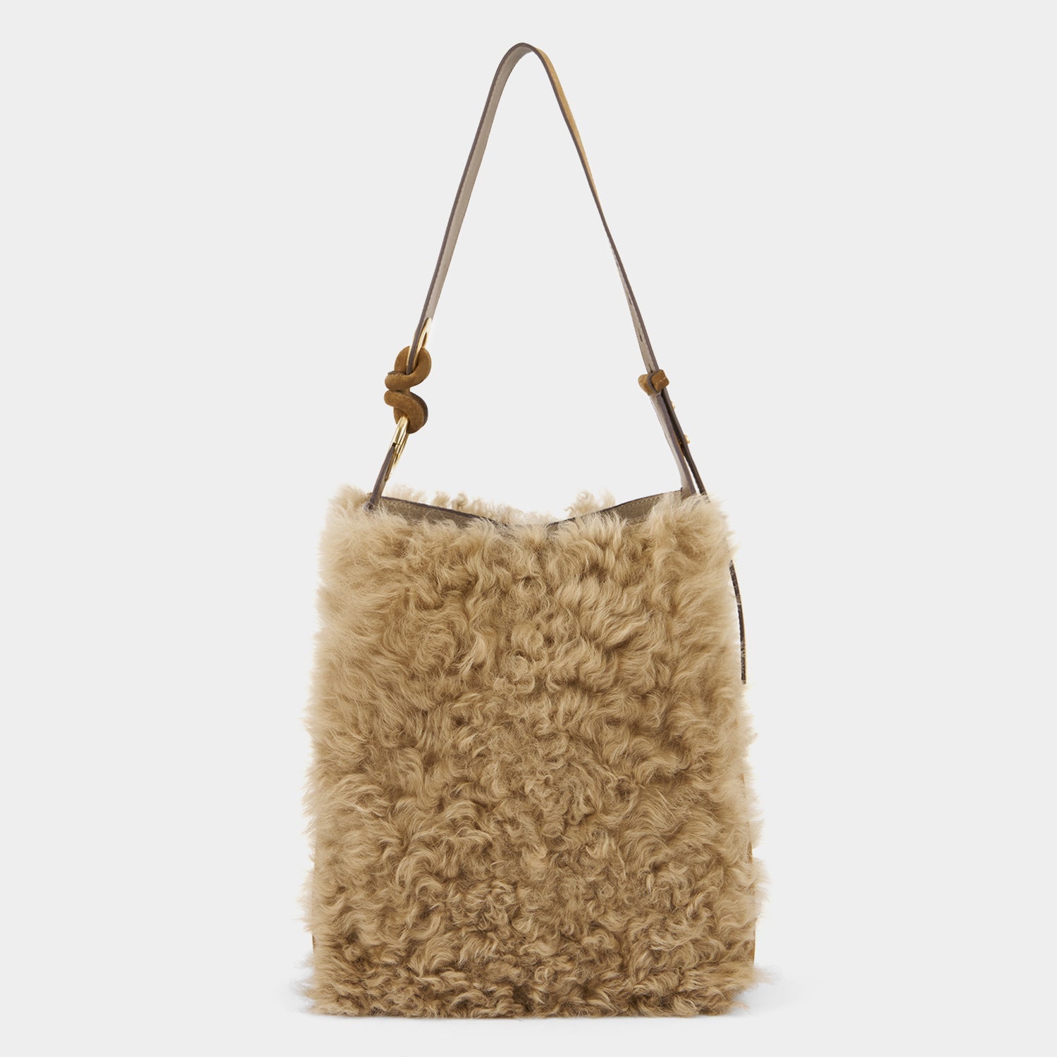 Ringo Shearling Shoulder Bag -

          
            Shearling in Taupe -
          

          Anya Hindmarch US
