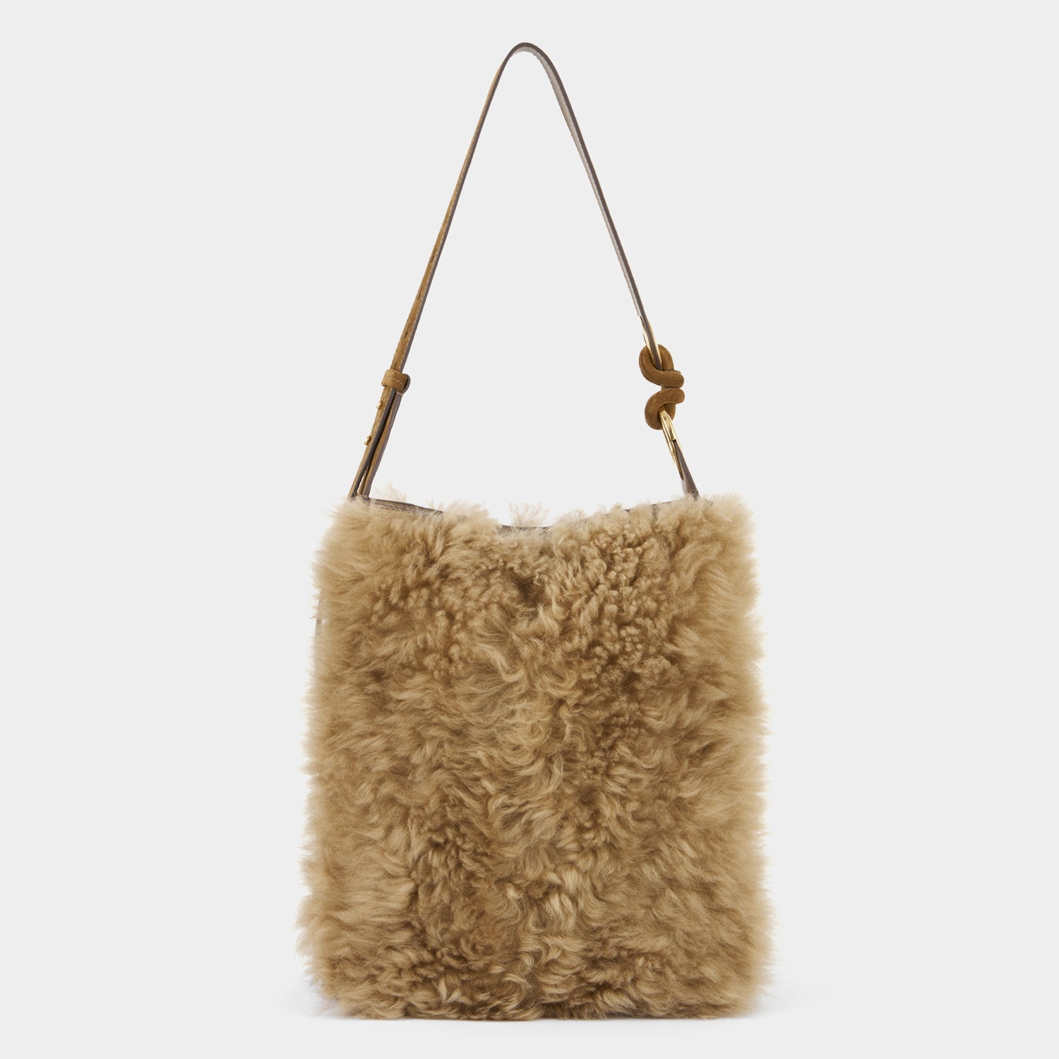 Ringo Shearling Shoulder Bag -

          
            Shearling in Taupe -
          

          Anya Hindmarch US
