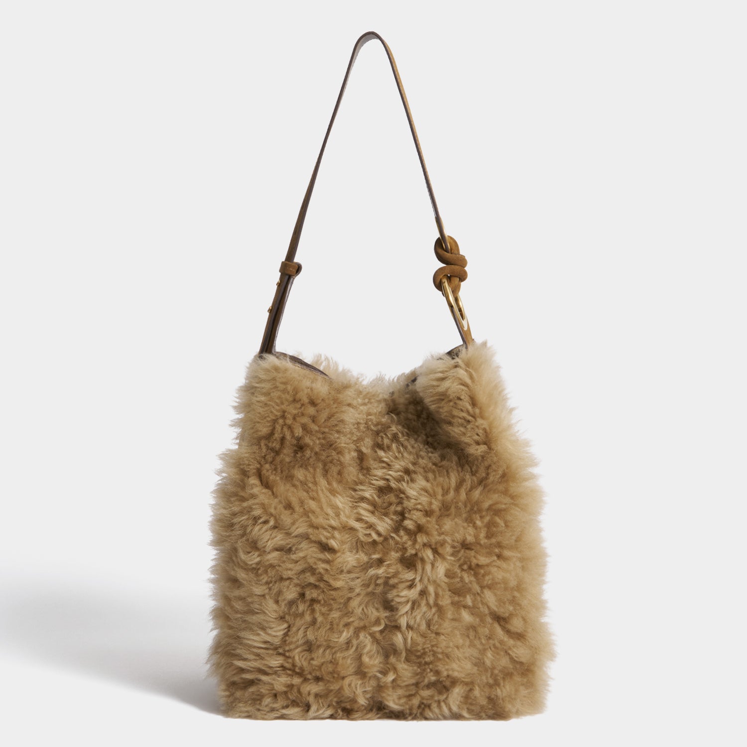 Ringo Shearling Shoulder Bag -

          
            Shearling in Taupe -
          

          Anya Hindmarch US
