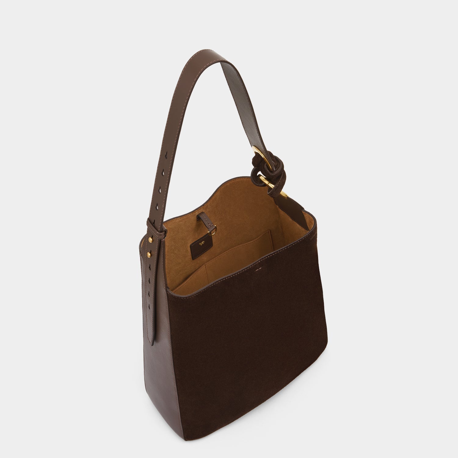 Ringo Shoulder Bag -

          
            Suede Leather in Truffle Brown -
          

          Anya Hindmarch US
