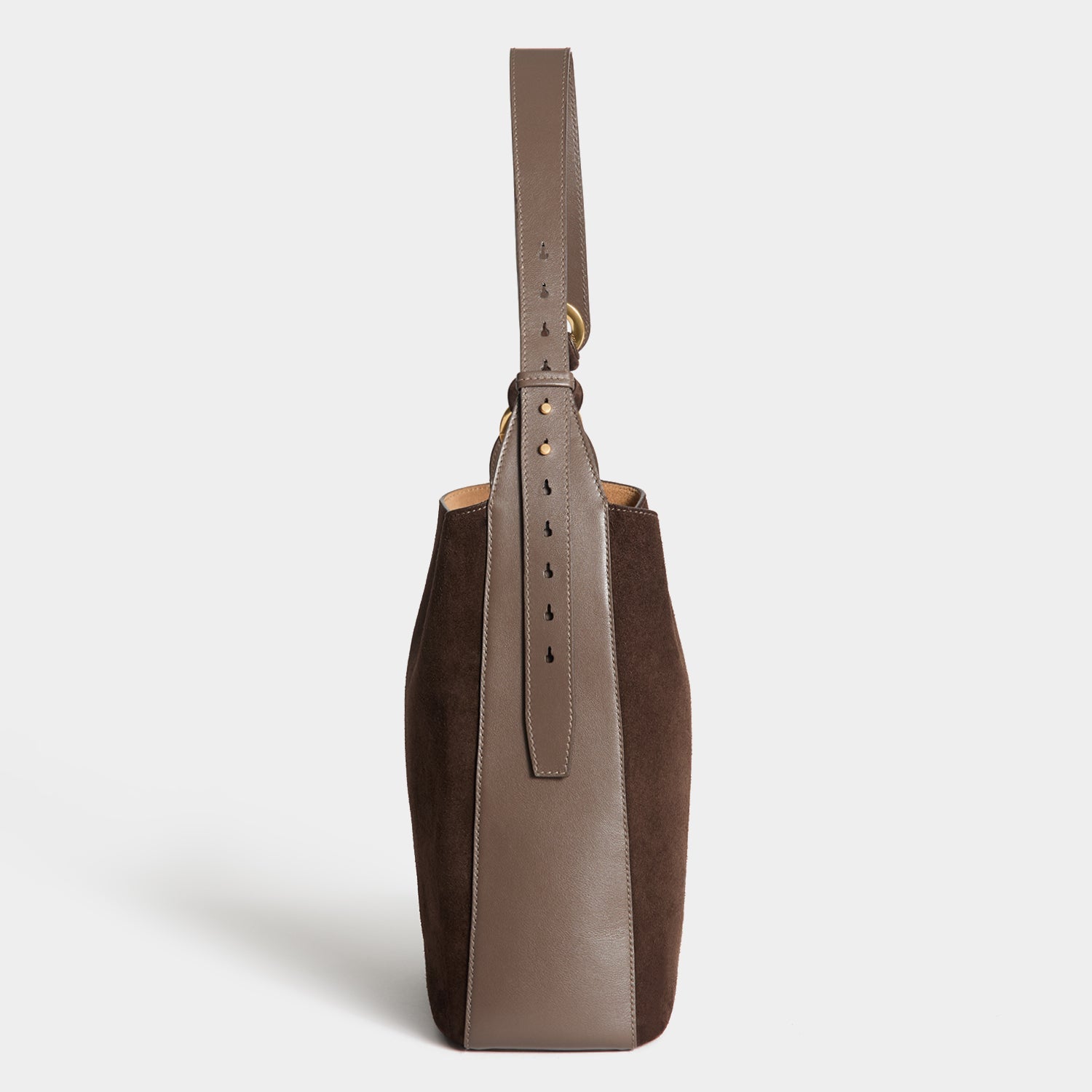 Ringo Shoulder Bag -

          
            Suede Leather in Truffle Brown -
          

          Anya Hindmarch US

