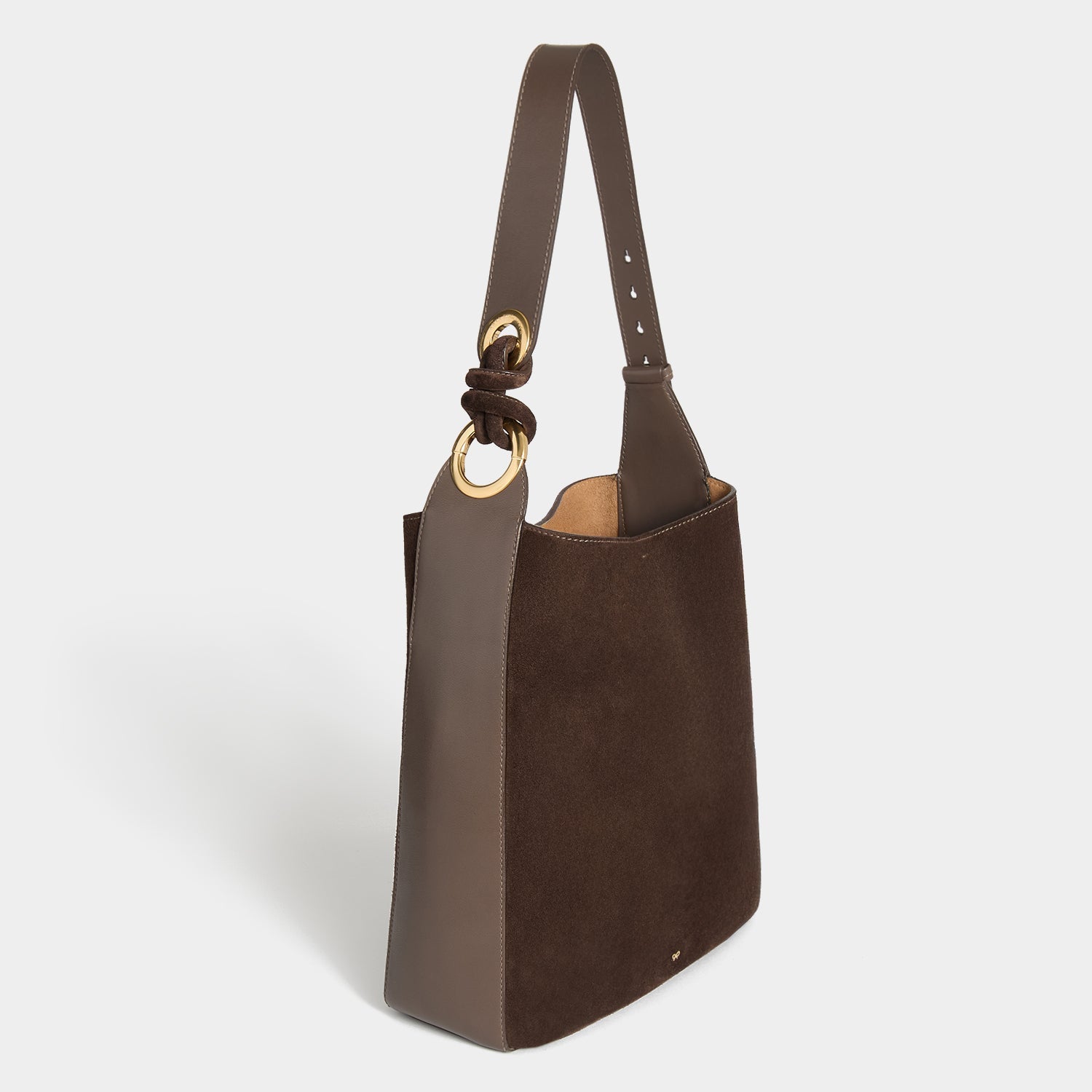 Ringo Shoulder Bag -

          
            Suede Leather in Truffle Brown -
          

          Anya Hindmarch US
