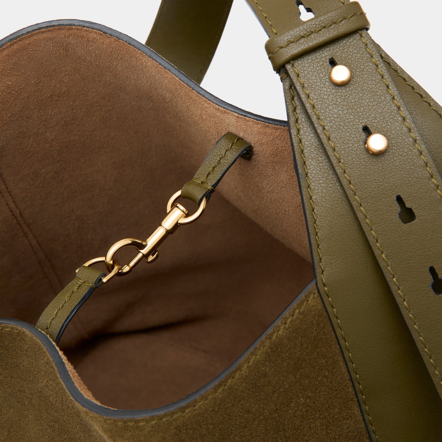 Ringo Shoulder Bag -

          
            Suede Leather in Bonsai Green -
          

          Anya Hindmarch US
