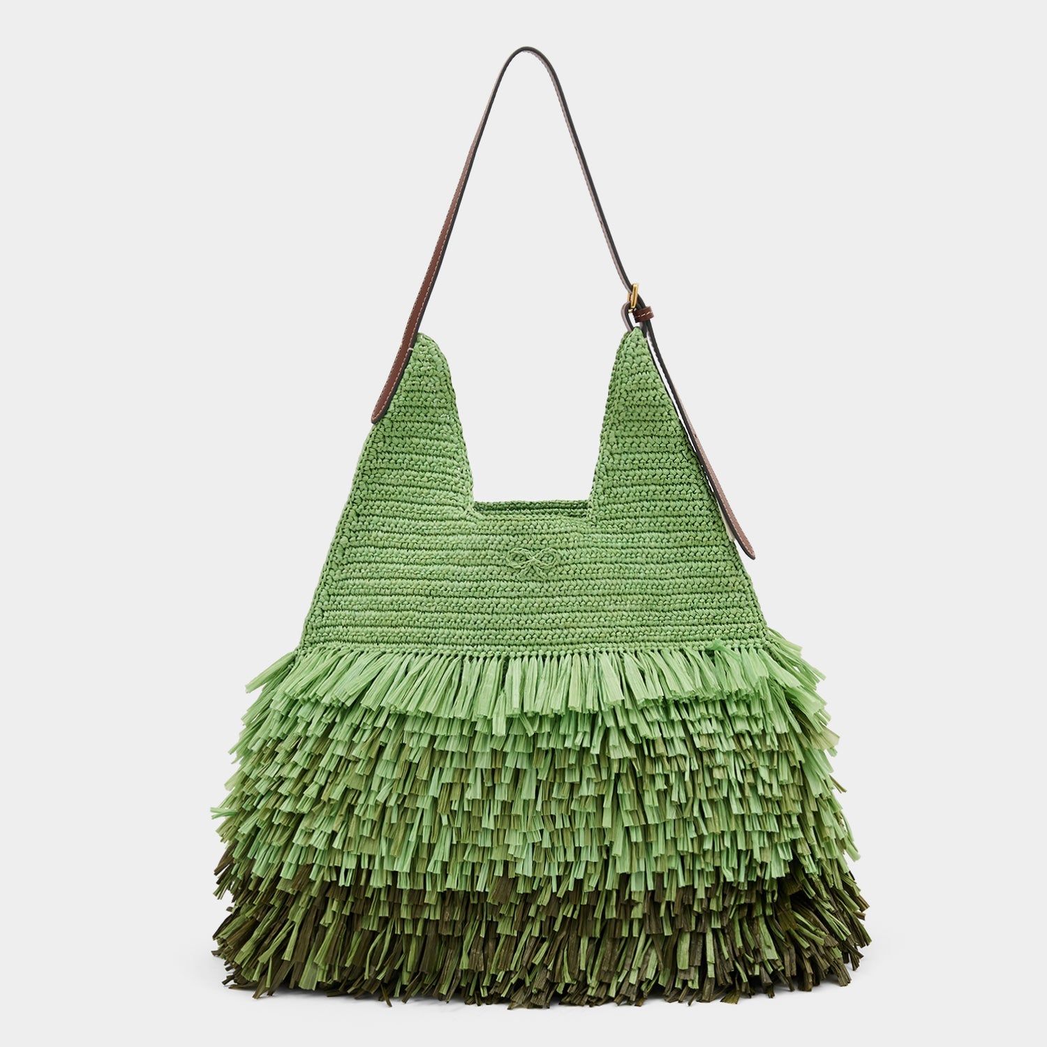 Green raffia shoulder bag y Anya Hindmarch
