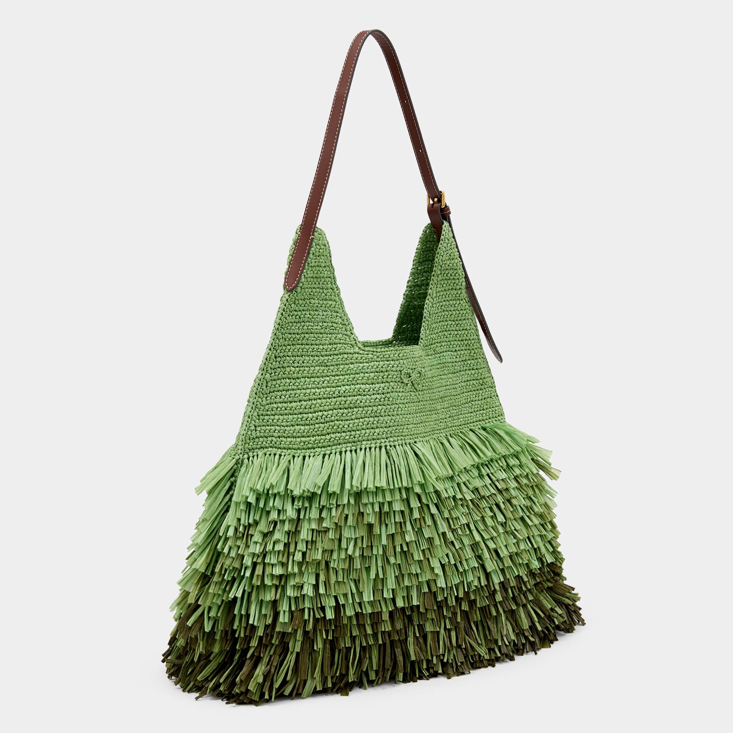 Green raffia shoulder bag y Anya Hindmarch