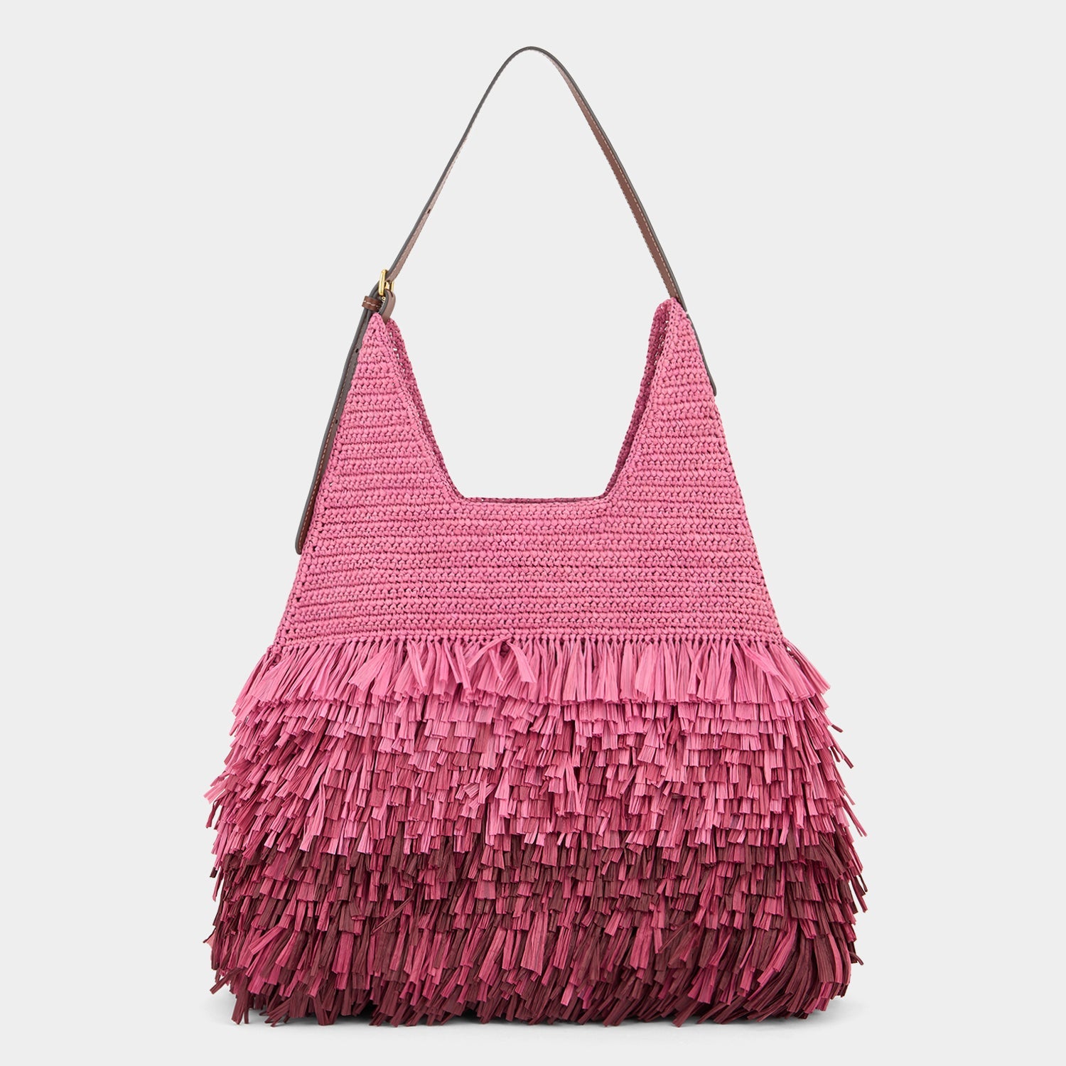 Pink raffia summer bag by Anya Hindmarch