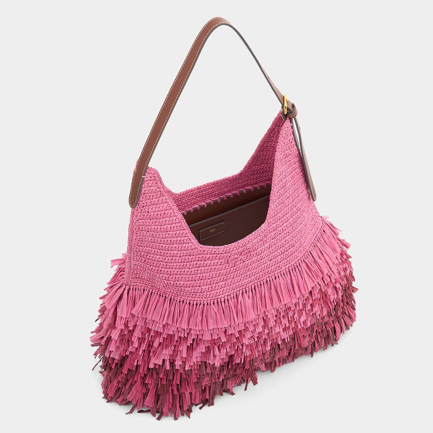 Pink raffia summer bag by Anya Hindmarch