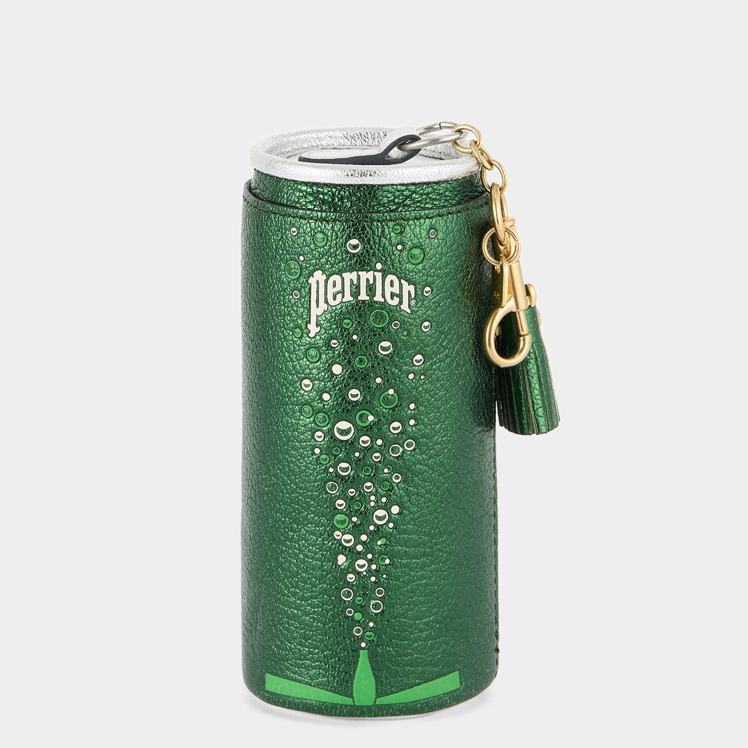 Green capra leather Perrier coin purse by Anya Hindmarch