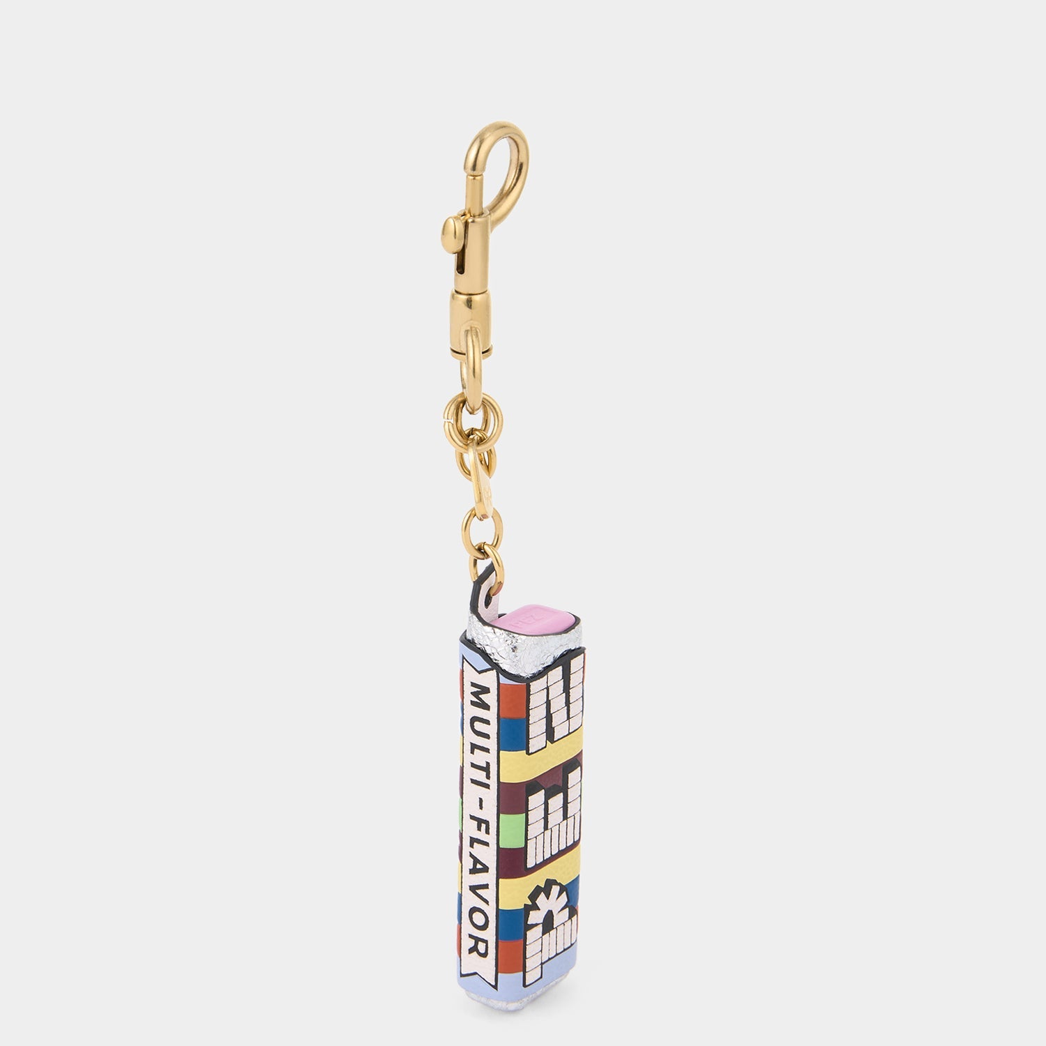 Pez inspired charm made of leather by Anya Hindmarch