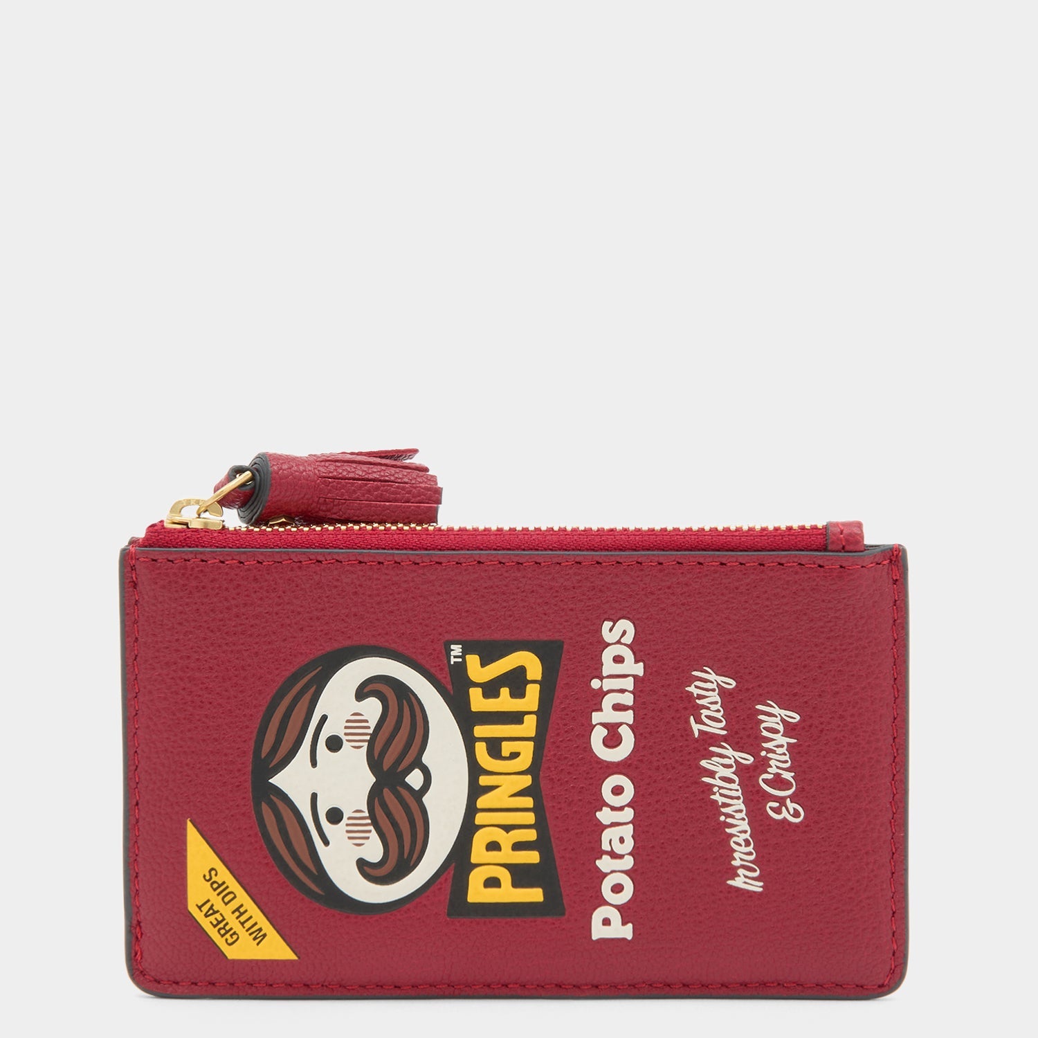 Anya Brands Pringles Zip Card Case -

          
            Smooth Leather in Vampire Red -
          

          Anya Hindmarch US
