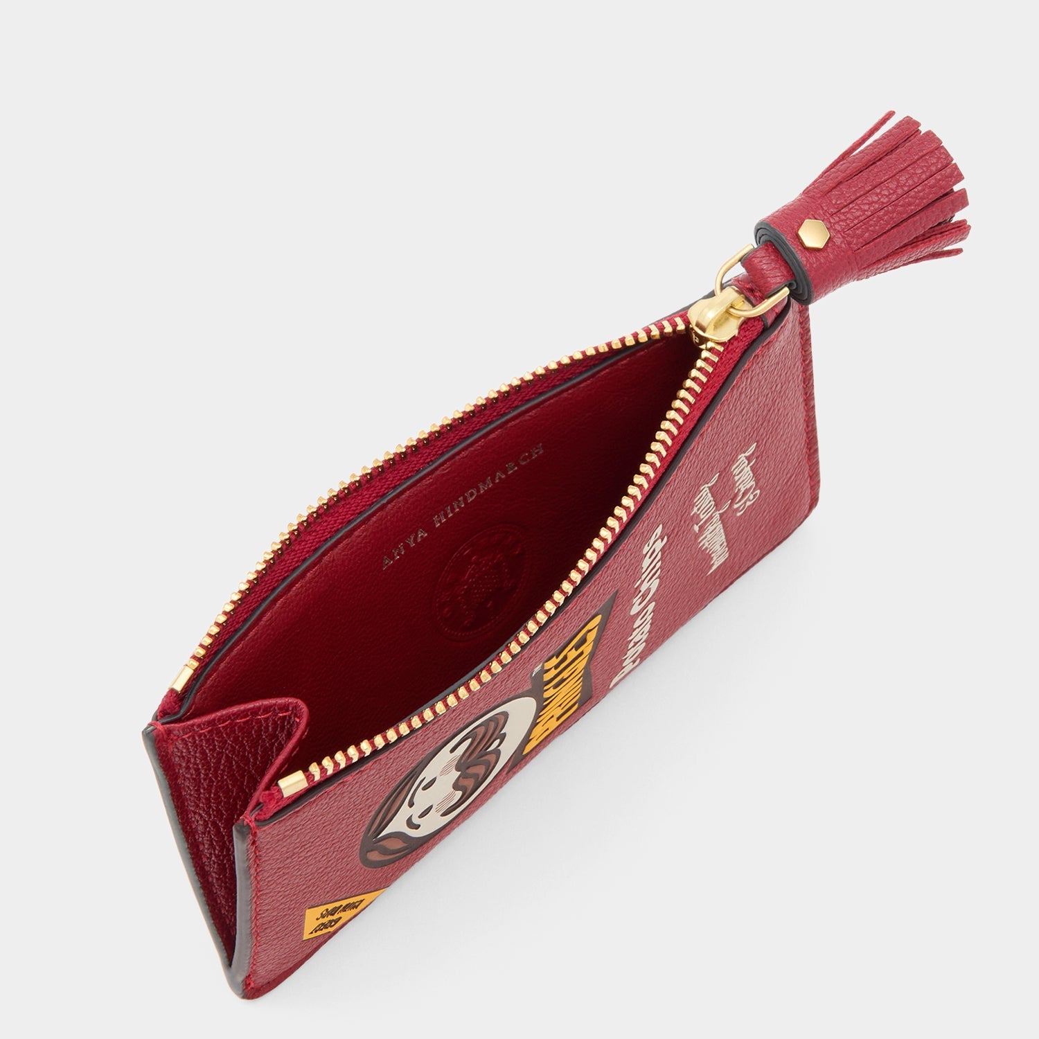 Anya Brands Pringles Zip Card Case -

          
            Smooth Leather in Vampire Red -
          

          Anya Hindmarch US
