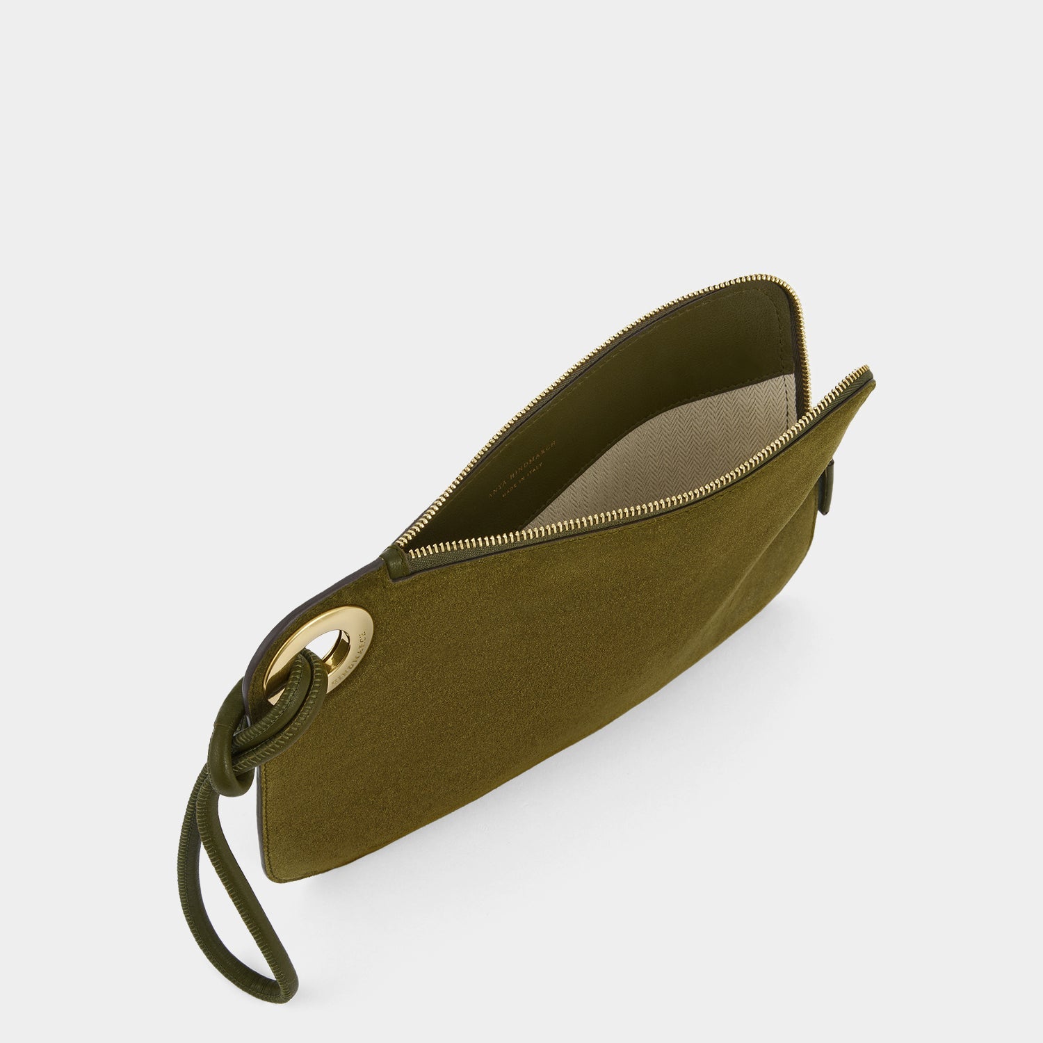 Ringo Clutch -

          
            Suede Leather in Bonsai Green -
          

          Anya Hindmarch US
