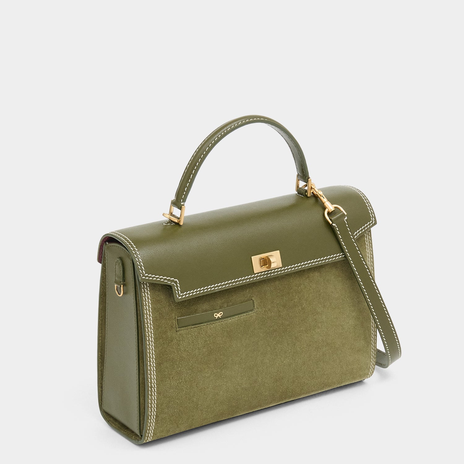 Mortimer Stitch Top Handle -

          
            Suede Leather in Bonsai Green -
          

          Anya Hindmarch US
