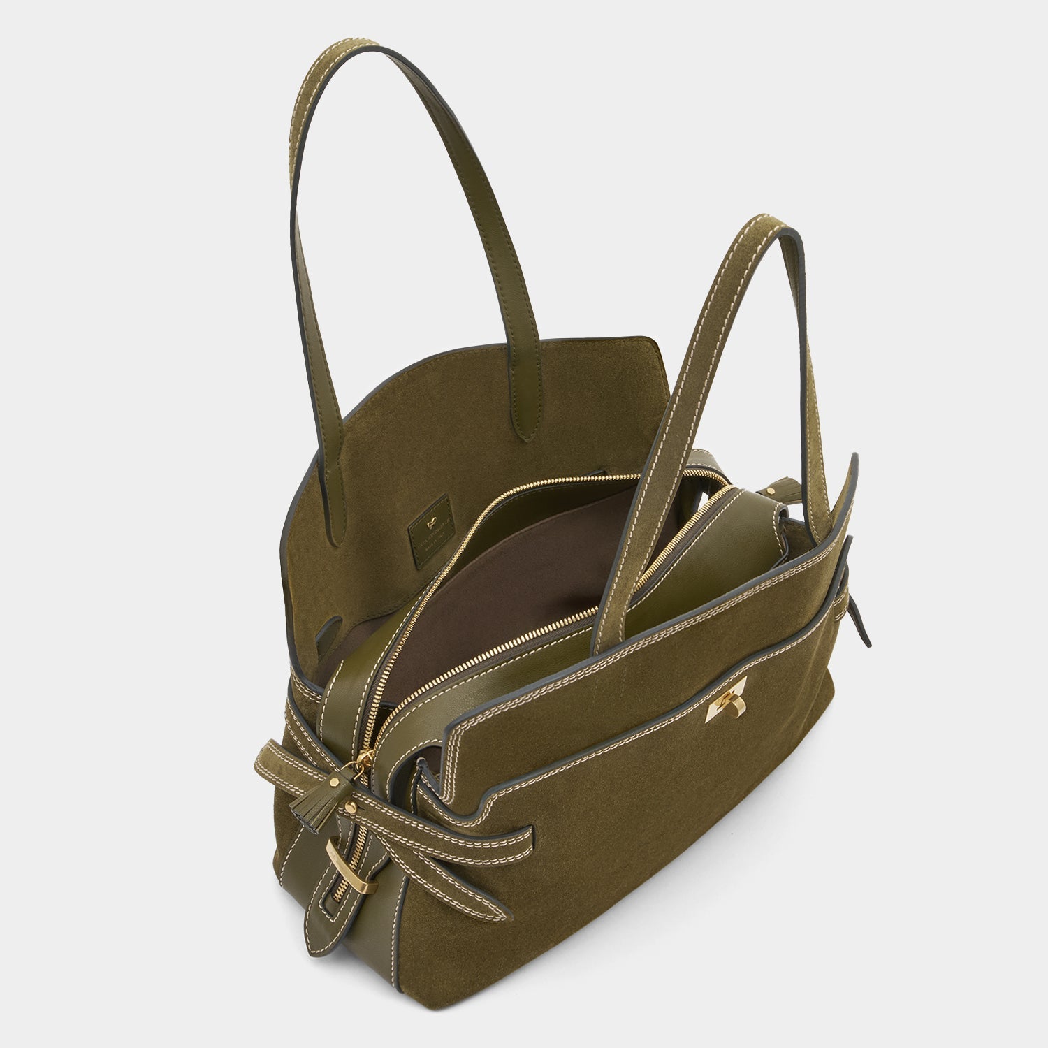 Wilson Stitch Shoulder Bag -

          
            Suede Leather in Bonsai Green -
          

          Anya Hindmarch US
