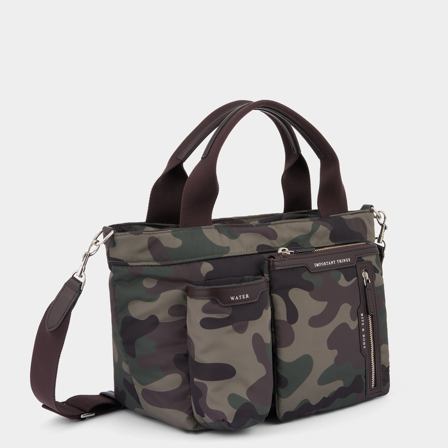 Camouflage E/W Multi Pocket Mini Cross-body Tote -

          
            Nylon in Camouflage -
          

          Anya Hindmarch US
