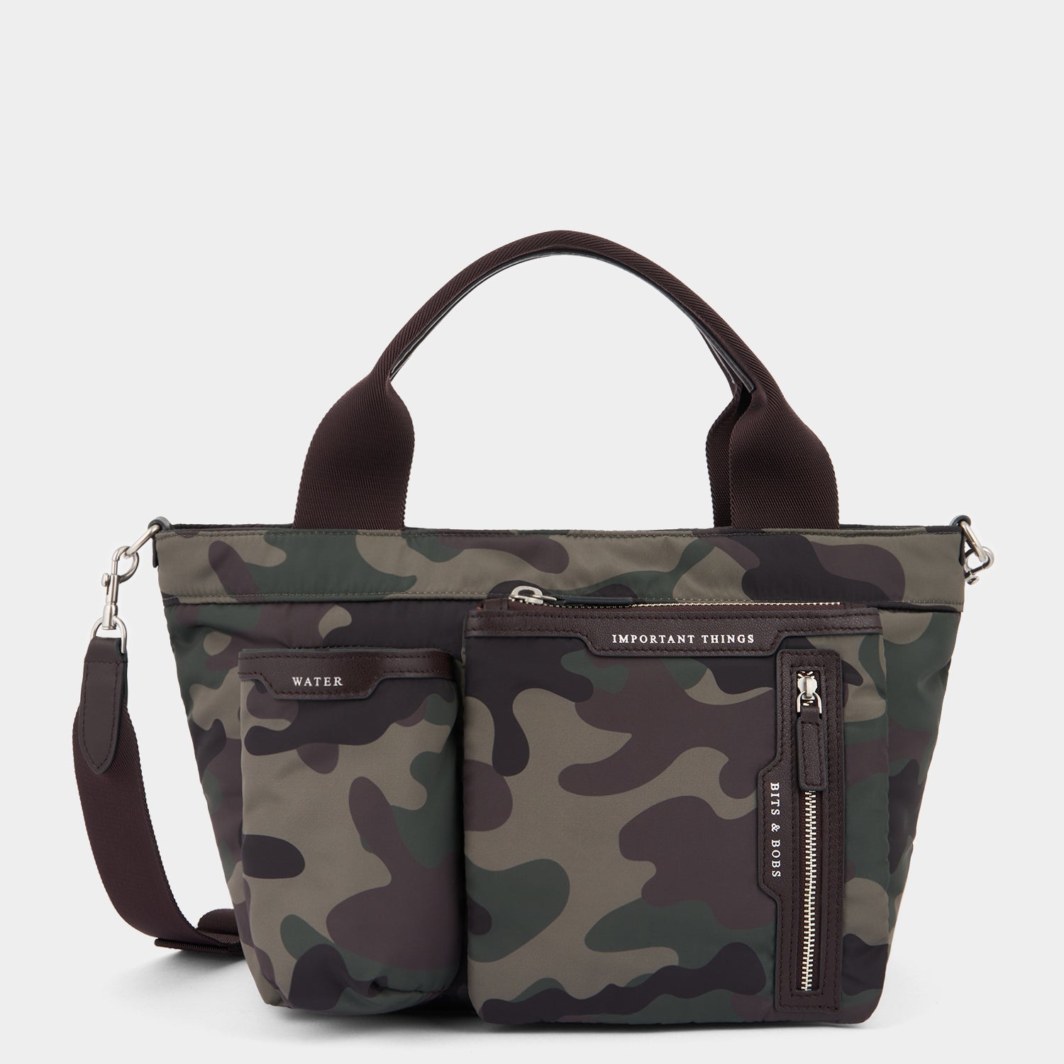 Camouflage E/W Multi Pocket Mini Cross-body Tote -

          
            Nylon in Camouflage -
          

          Anya Hindmarch US
