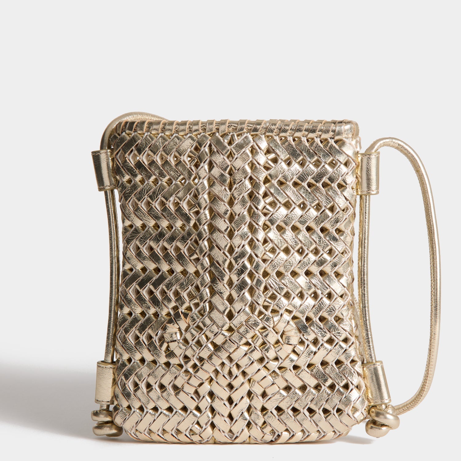 Neeson Cross-body Pouch -

          
            Capra Leather in Platino Gold -
          

          Anya Hindmarch US
