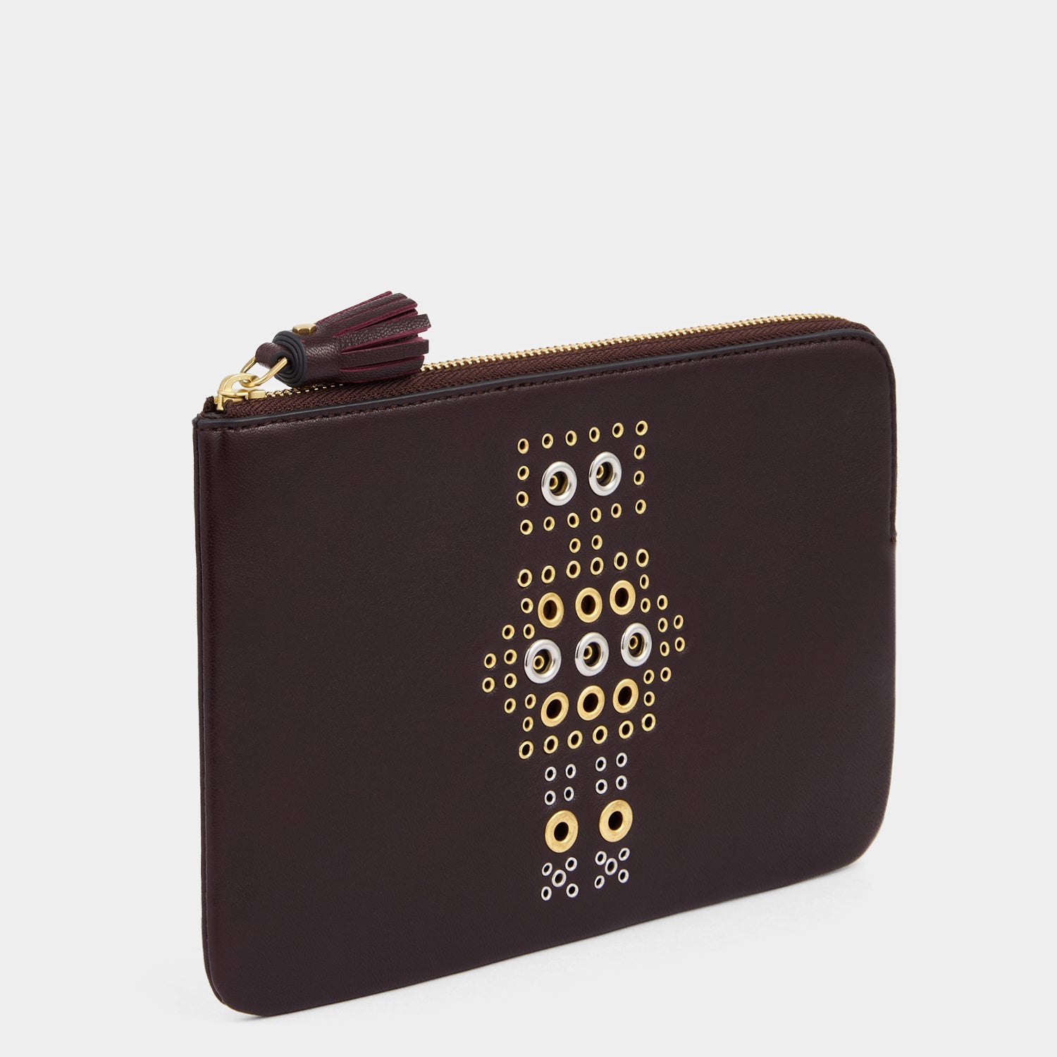 Eyelet Character Zip Loose Pocket -

          
            Smooth Leather in Grape Purple -
          

          Anya Hindmarch US
