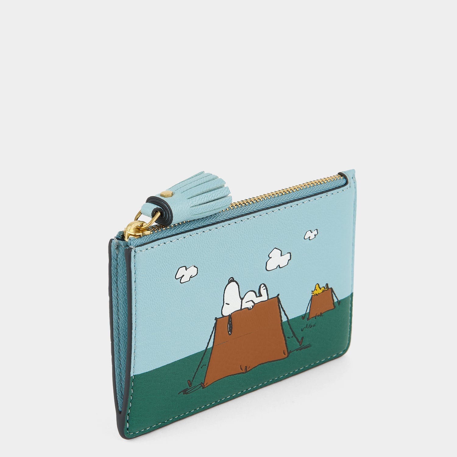 Peanuts Snoopy Zip Card Case -

          
            Capra Leather in Mayan Blue -
          

          Anya Hindmarch US
