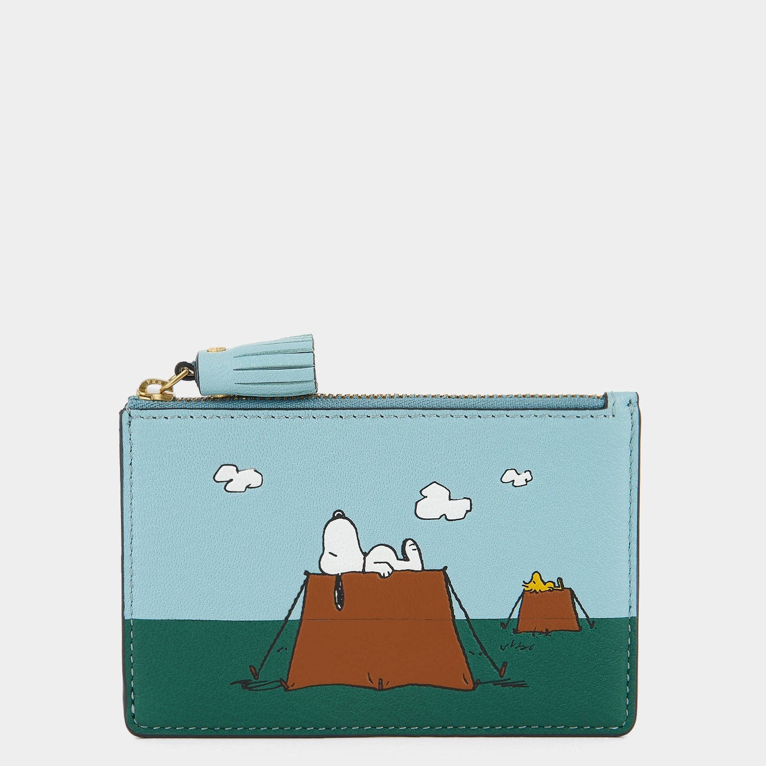 Peanuts Snoopy Zip Card Case -

          
            Capra Leather in Mayan Blue -
          

          Anya Hindmarch US
