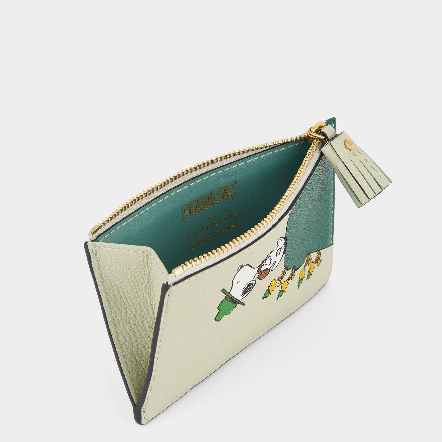 Peanuts Snoopy Zip Card Case -

          
            Capra Leather in Eau De Nil Green -
          

          Anya Hindmarch US
