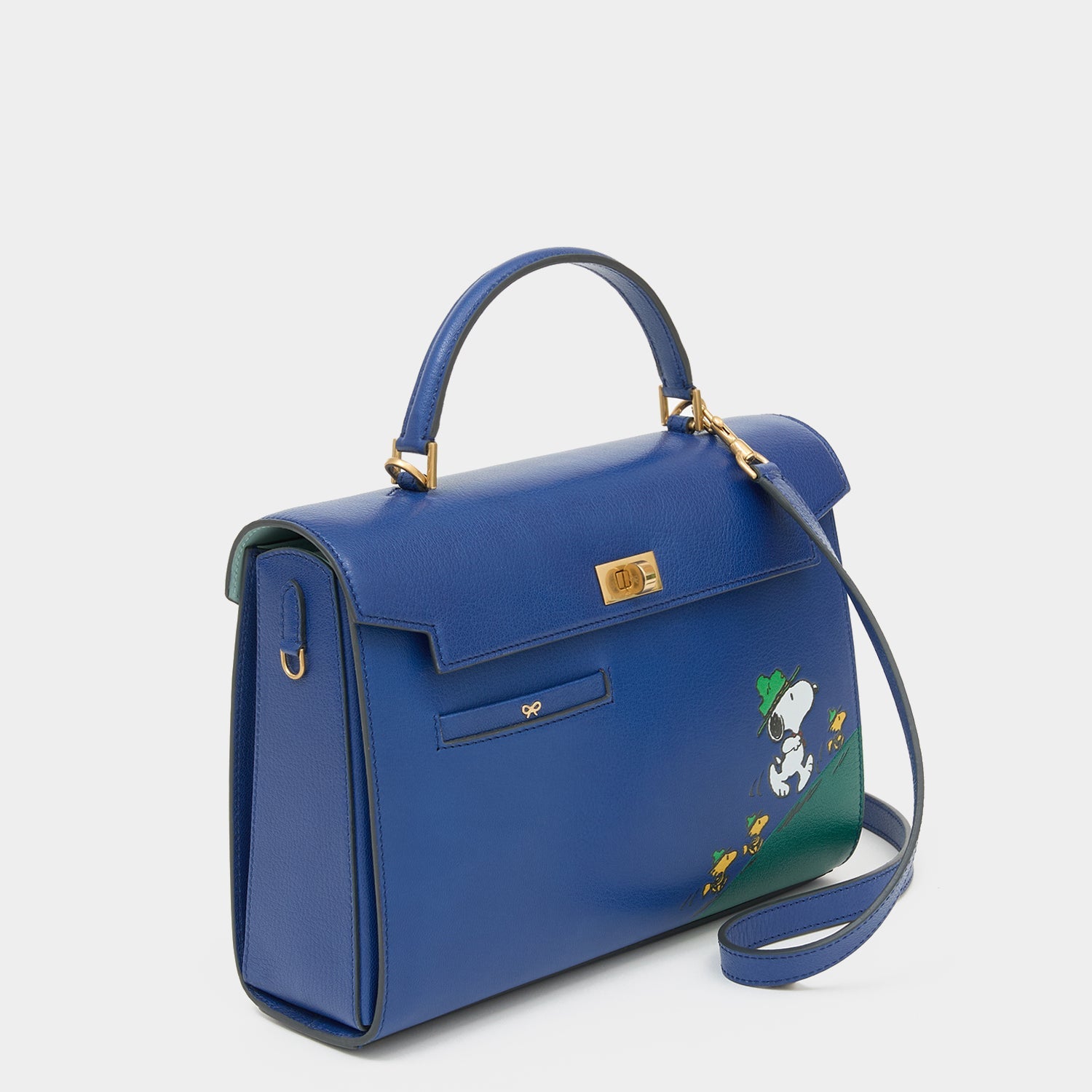 Peanuts Snoopy Mortimer Top Handle -

          
            Capra Leather in Monday Blue -
          

          Anya Hindmarch US
